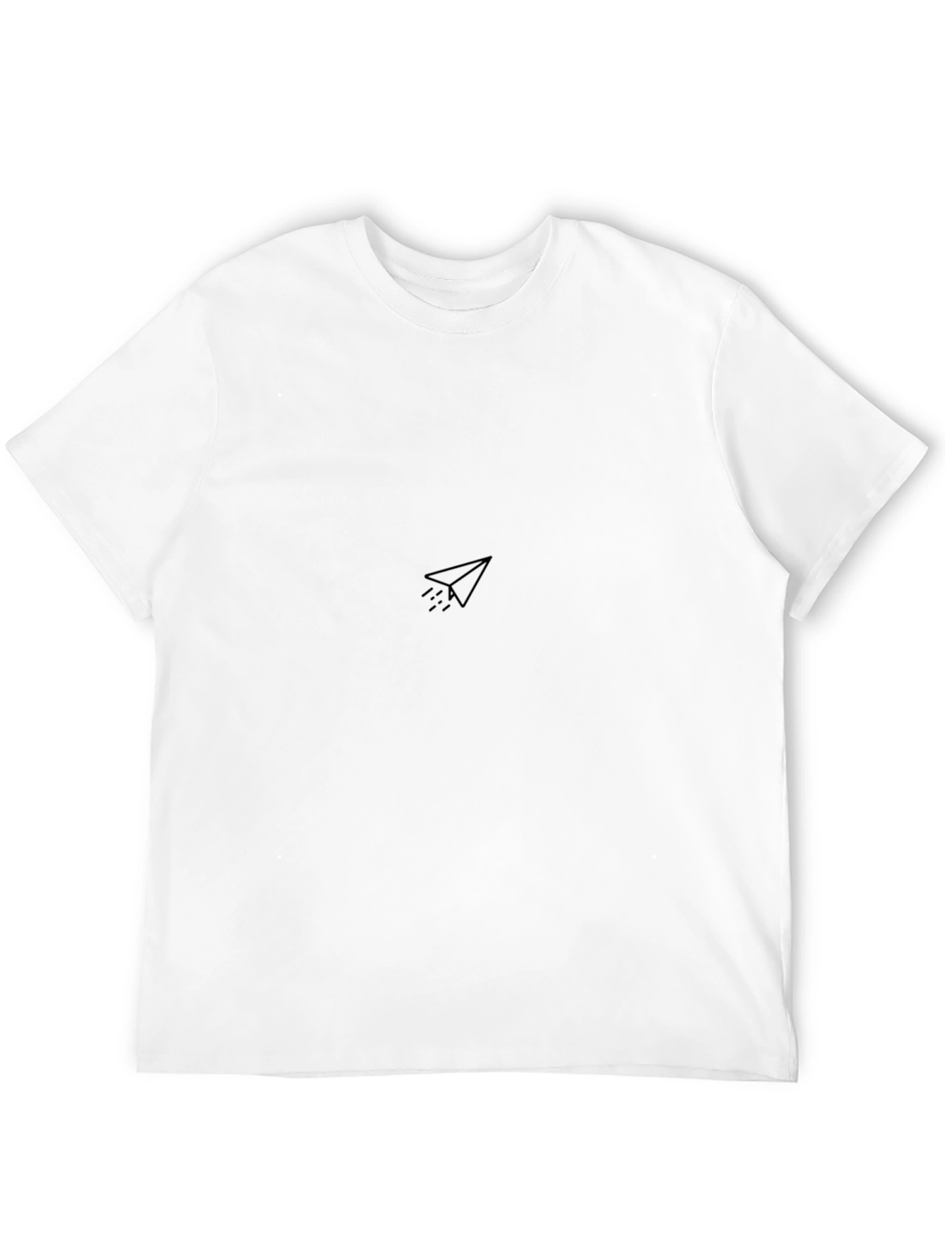 Minimalist Paper Airplane Black T-Shirt