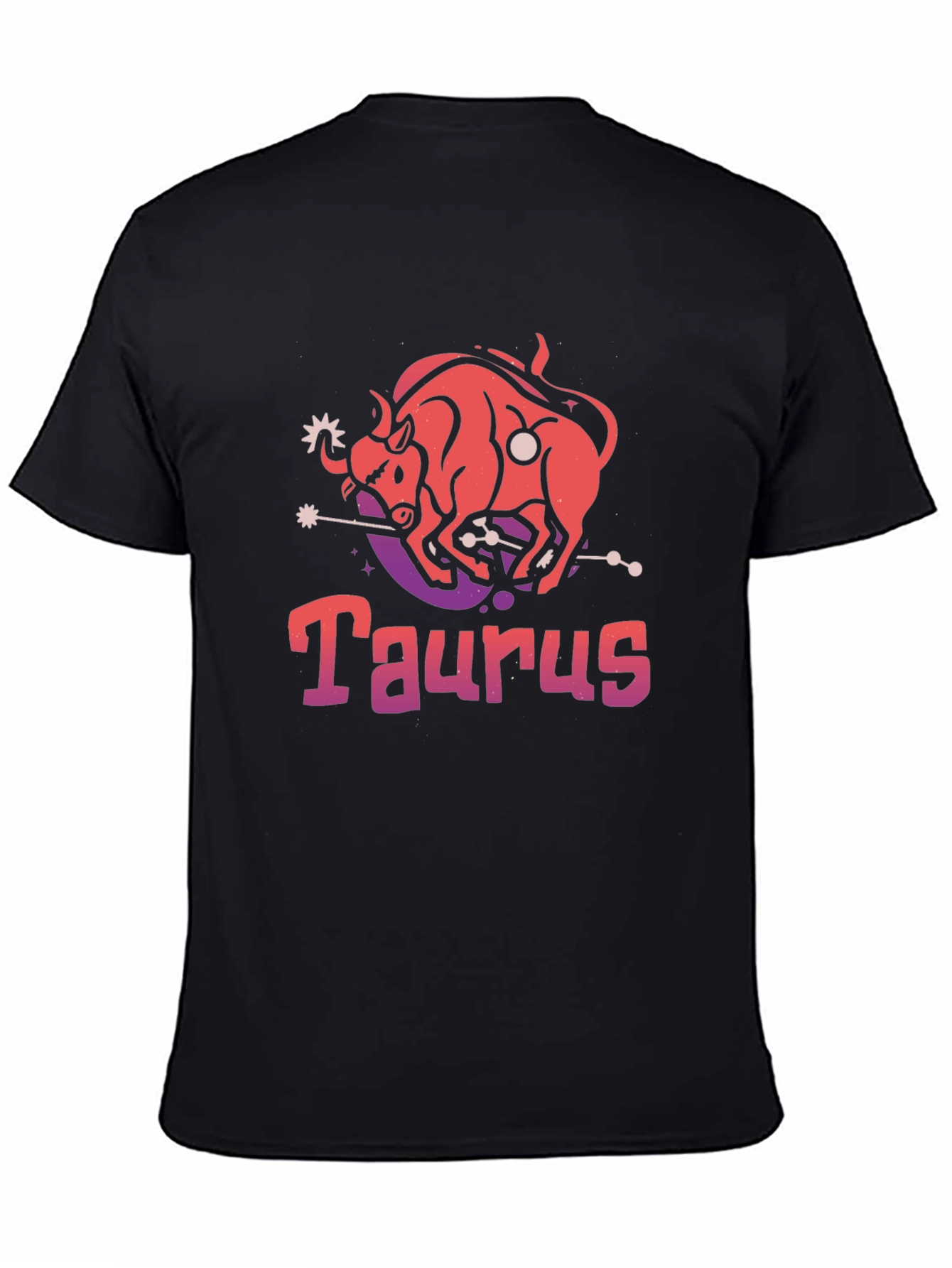 Taurus Zodiac Graphic T-Shirt - Black