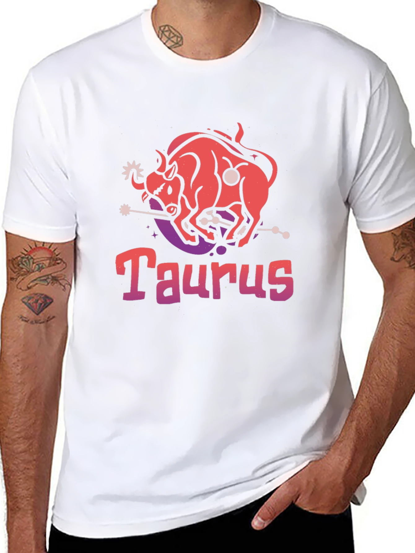Taurus Zodiac Graphic T-Shirt - Black
