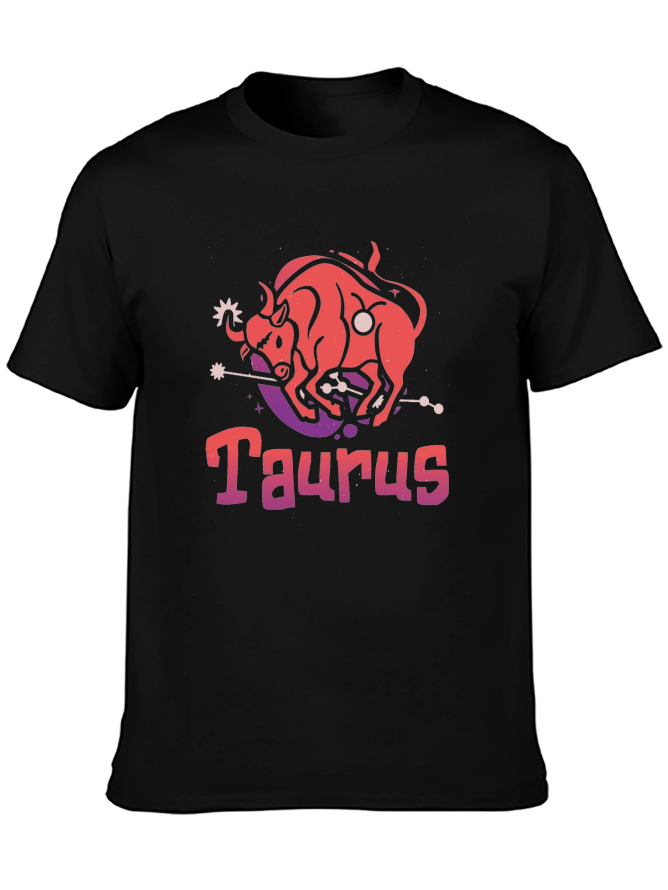 Taurus Zodiac Graphic T-Shirt - Black