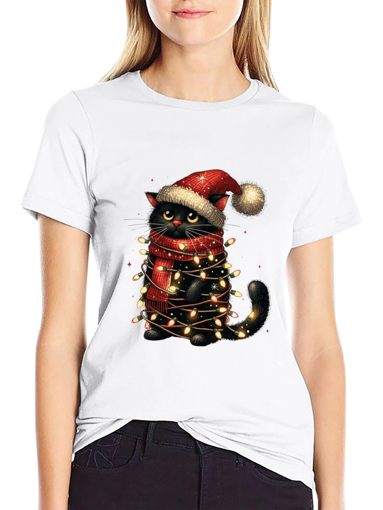 Festive Feline Christmas T-Shirt