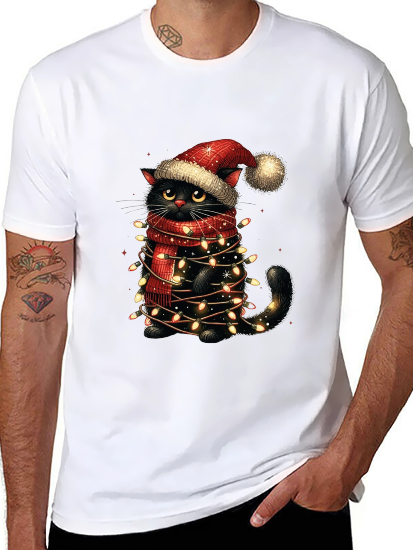 Festive Feline Christmas T-Shirt