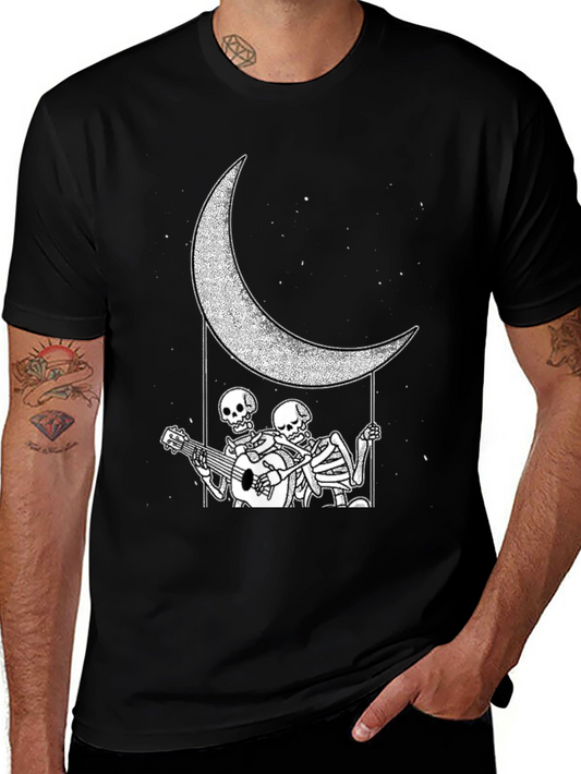 Skeleton Moon Serenade Graphic Tee