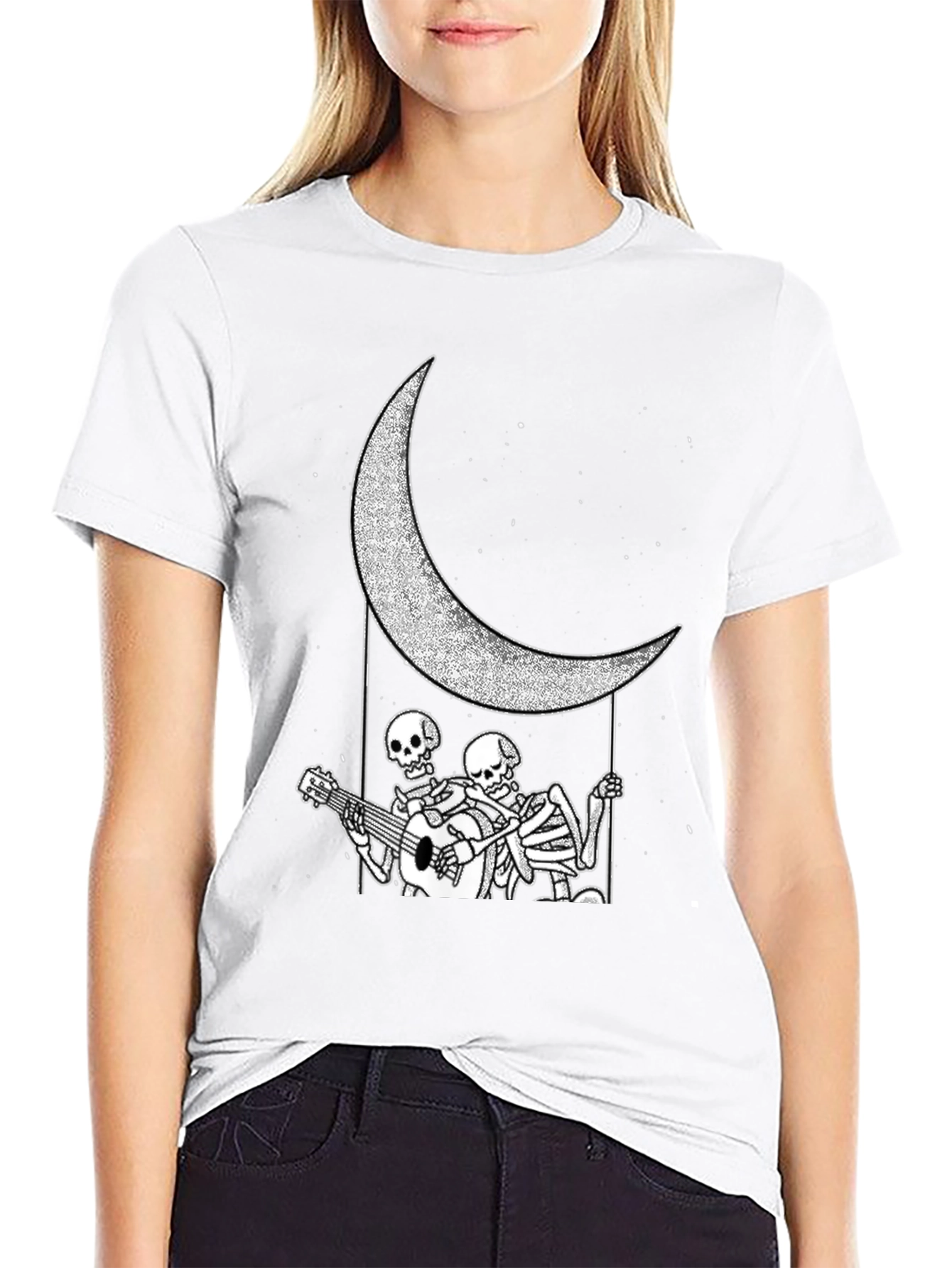 Skeleton Moon Serenade Graphic Tee