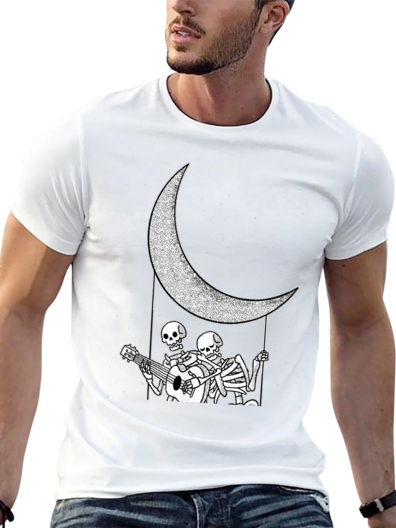 Skeleton Moon Serenade Graphic Tee
