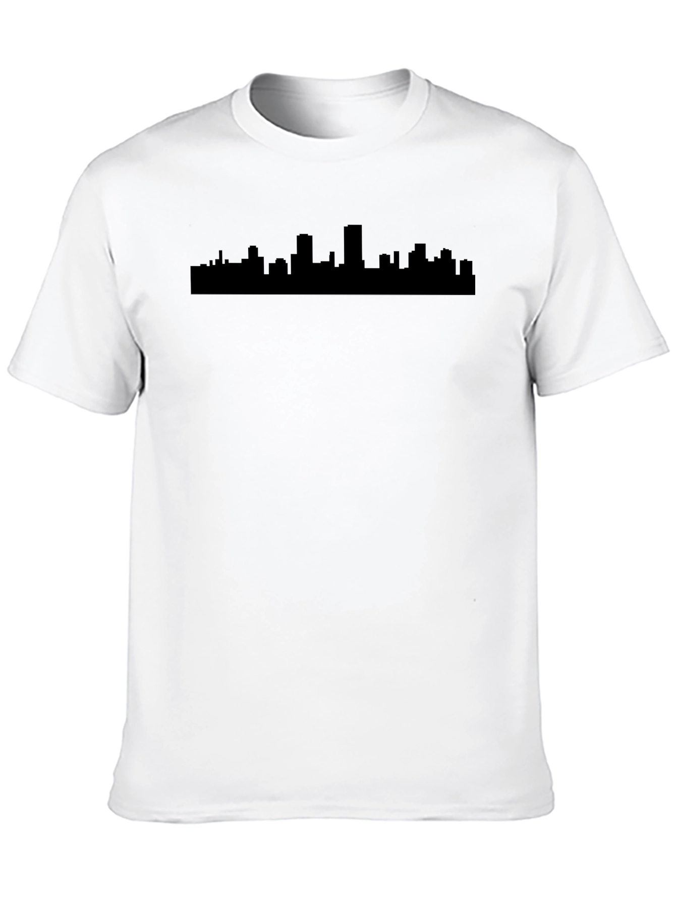 Cityscape Silhouette Tee - Modern Black T-Shirt