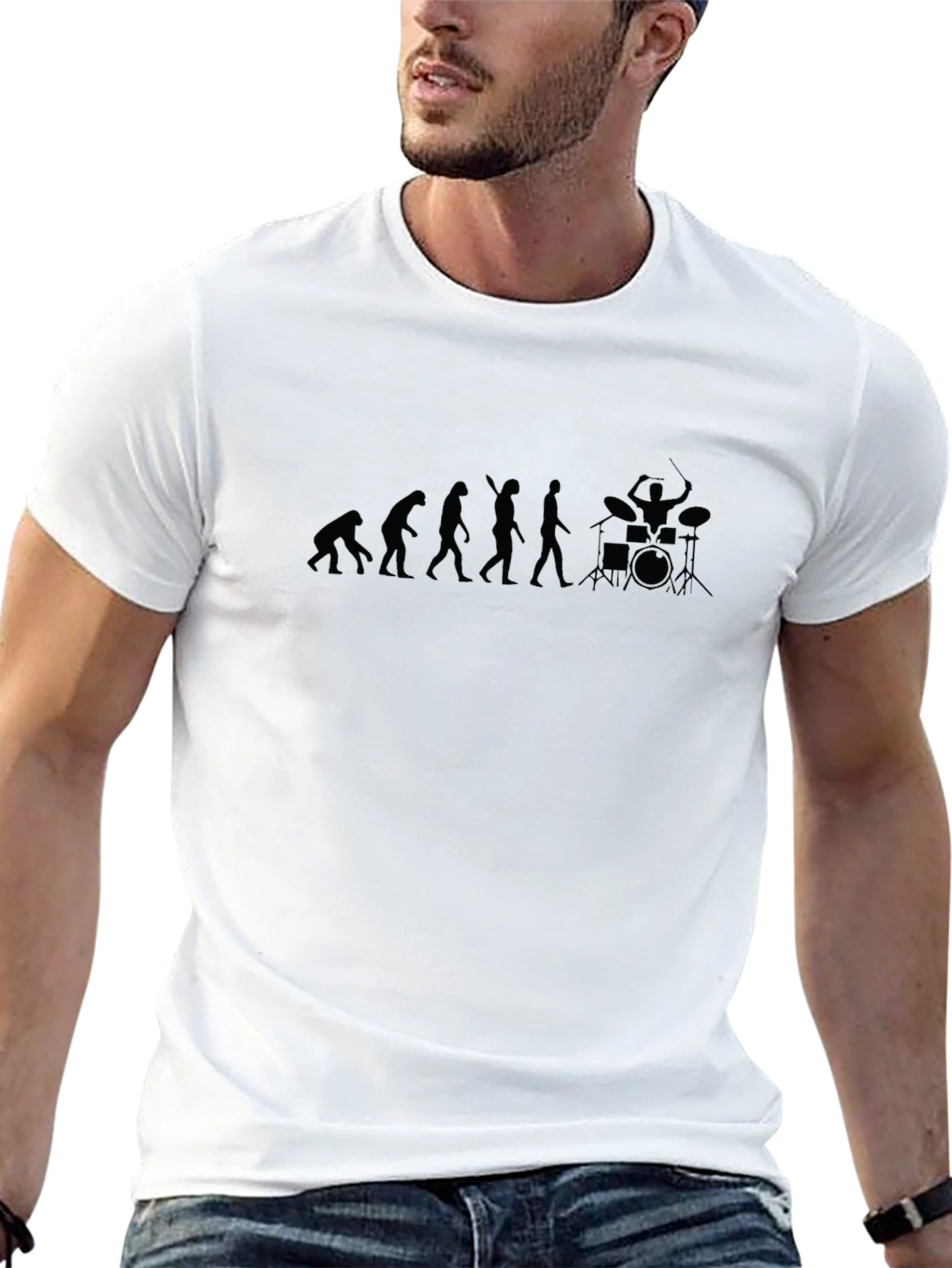 Evolution of Drumming Black T-Shirt