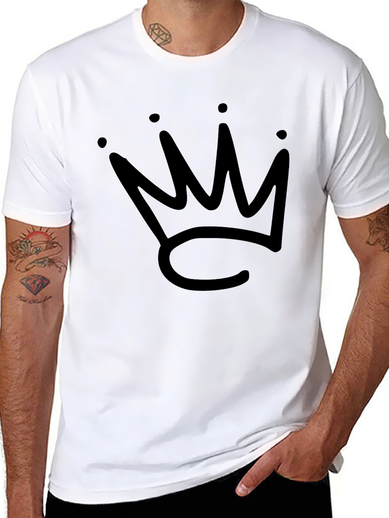 Black Crown Graphic T-Shirt - Stylish Casual Wear