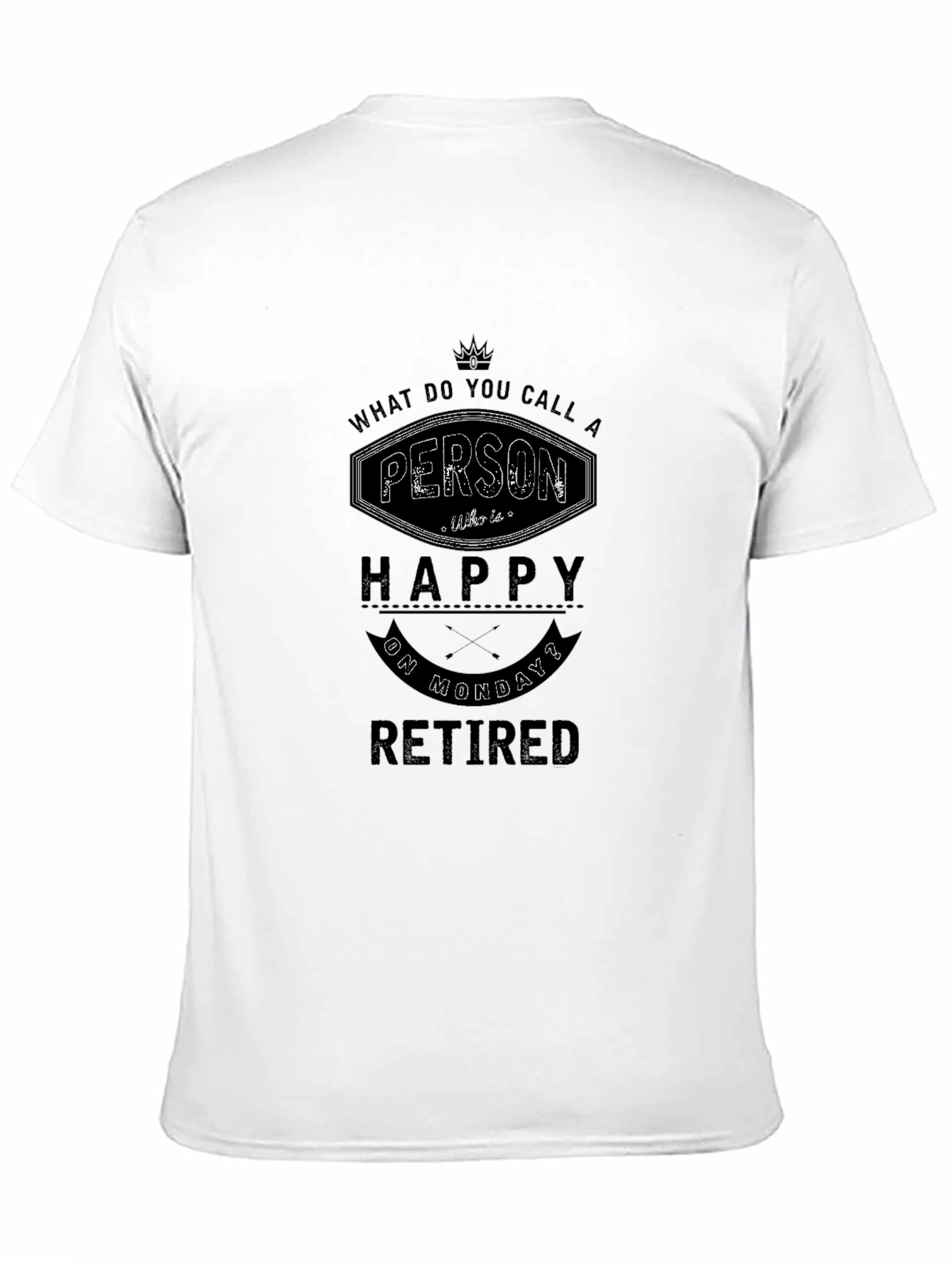 Retired Happy Monday Graphic Tee - Black