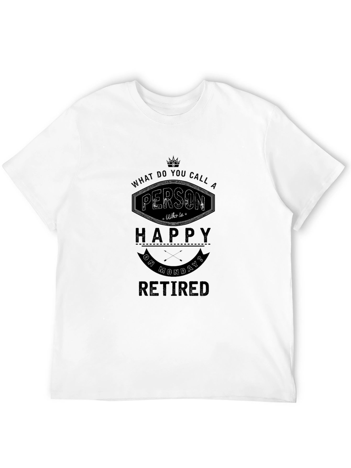 Retired Happy Monday Graphic Tee - Black