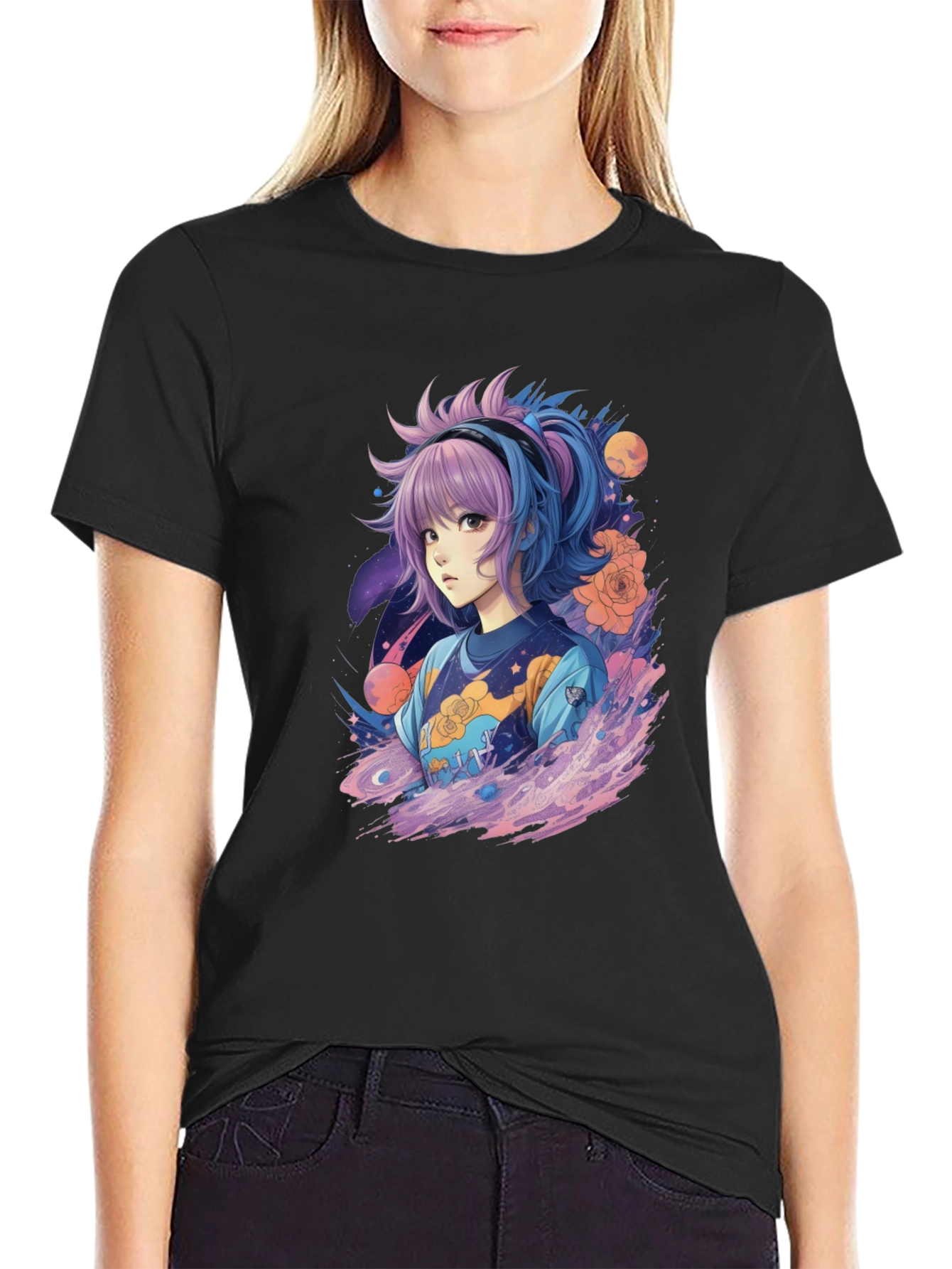 Anime Girl Graphic Tee - Unique Streetwear