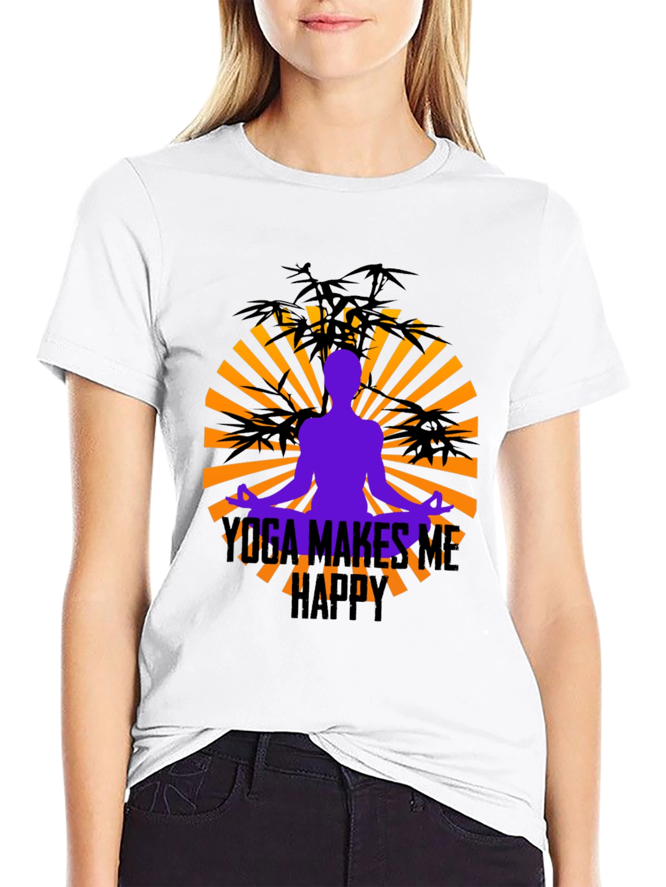 Yoga Makes Me Happy Graphic Tee