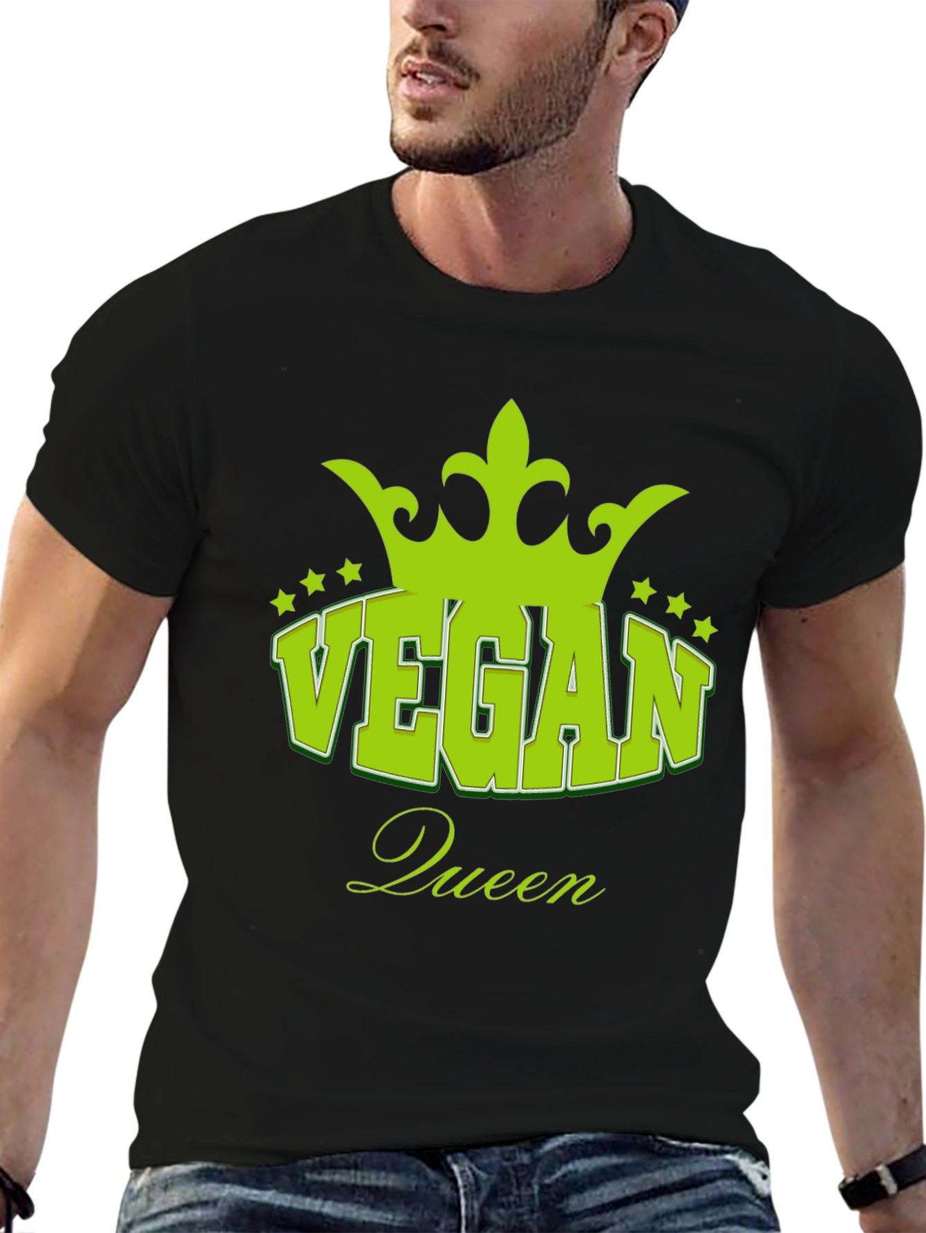 Vegan Queen Black T-Shirt