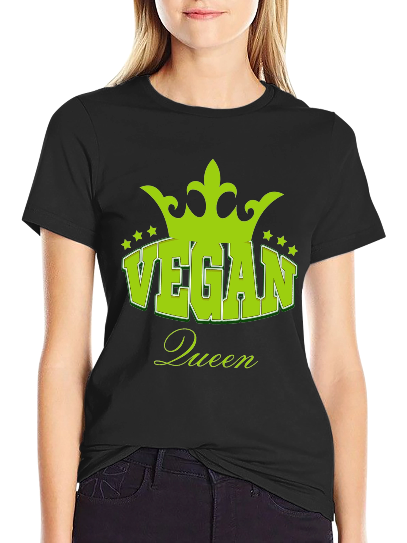 Vegan Queen Black T-Shirt
