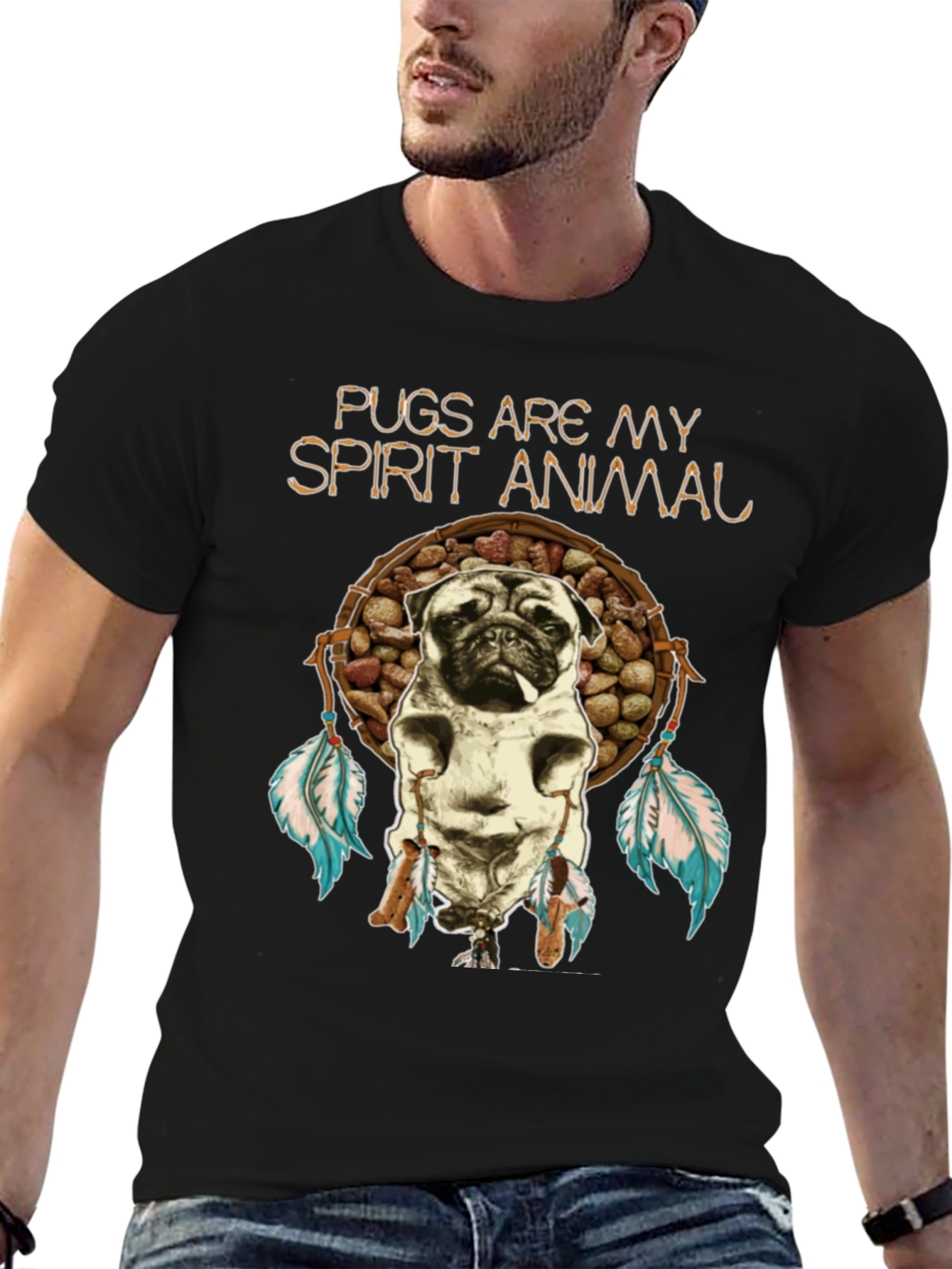 Pugs Are My Spirit Animal Graphic T-Shirt