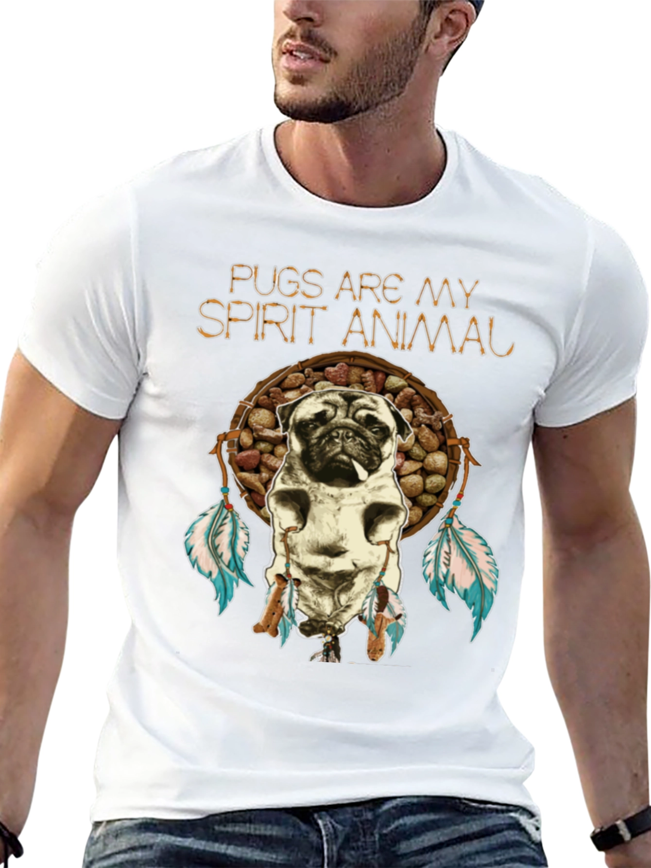 Pugs Are My Spirit Animal Graphic T-Shirt