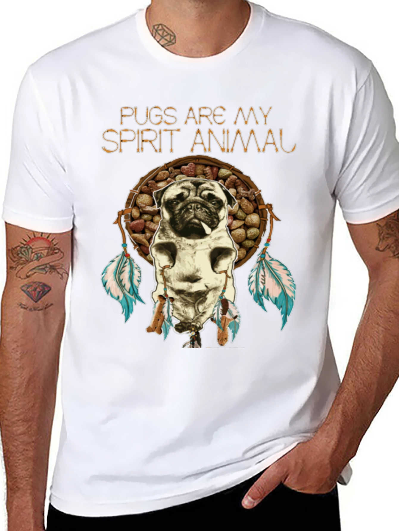 Pugs Are My Spirit Animal Graphic T-Shirt