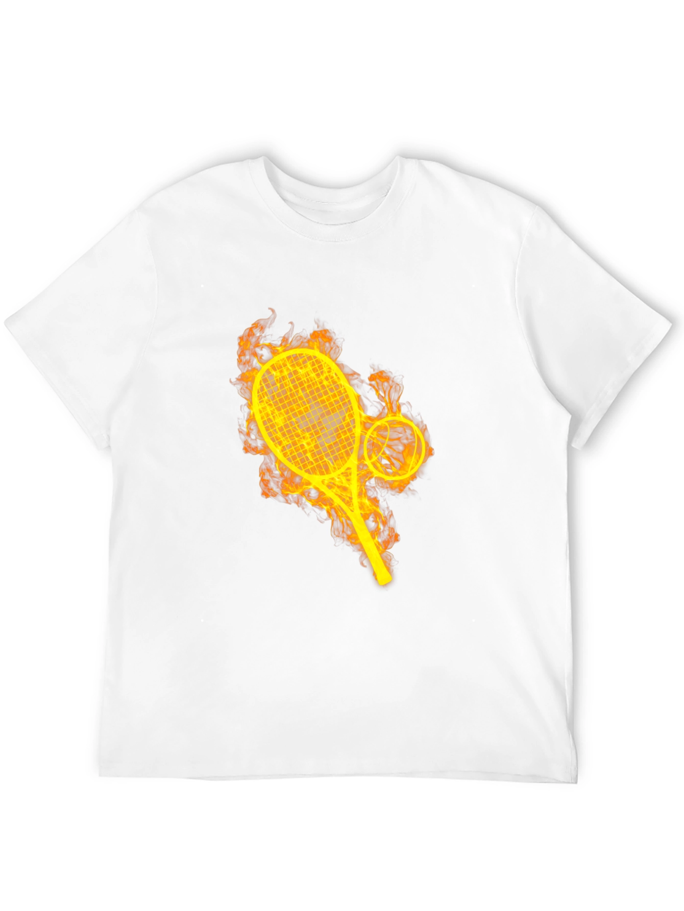 Fiery Tennis Racket Graphic Tee