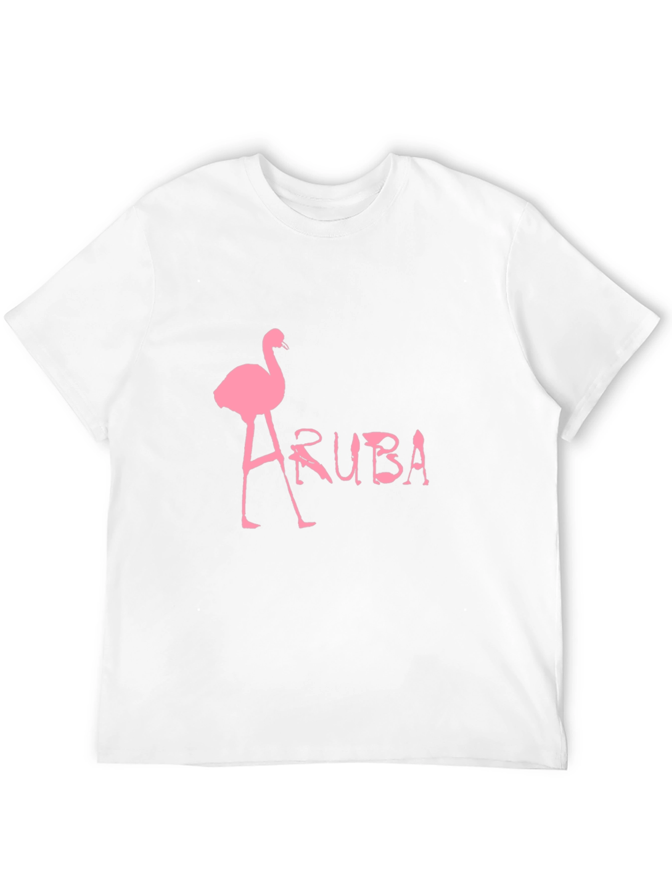 Aruba Flamingo Graphic Tee - Black Cotton T-Shirt