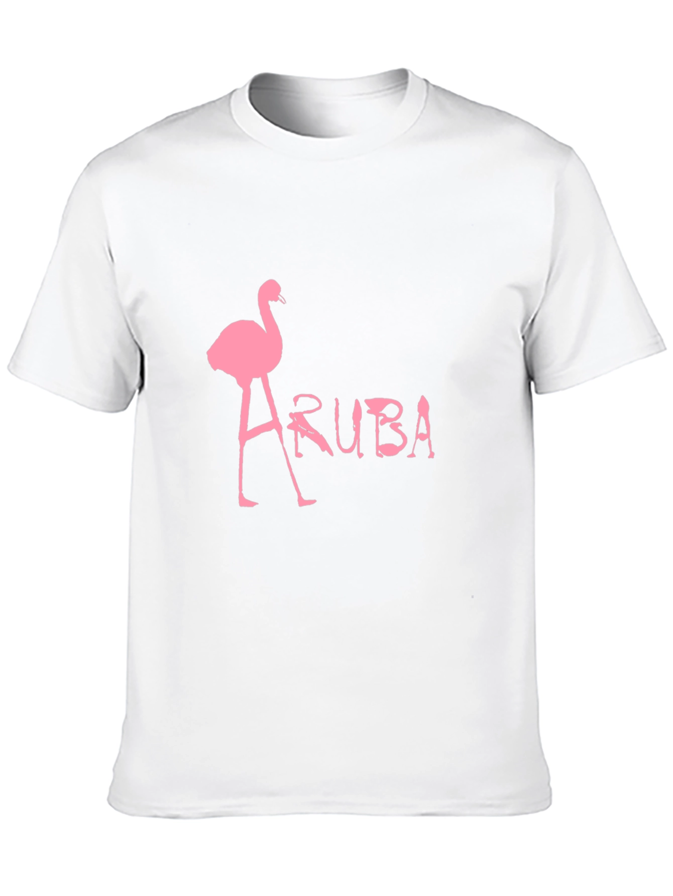 Aruba Flamingo Graphic Tee - Black Cotton T-Shirt