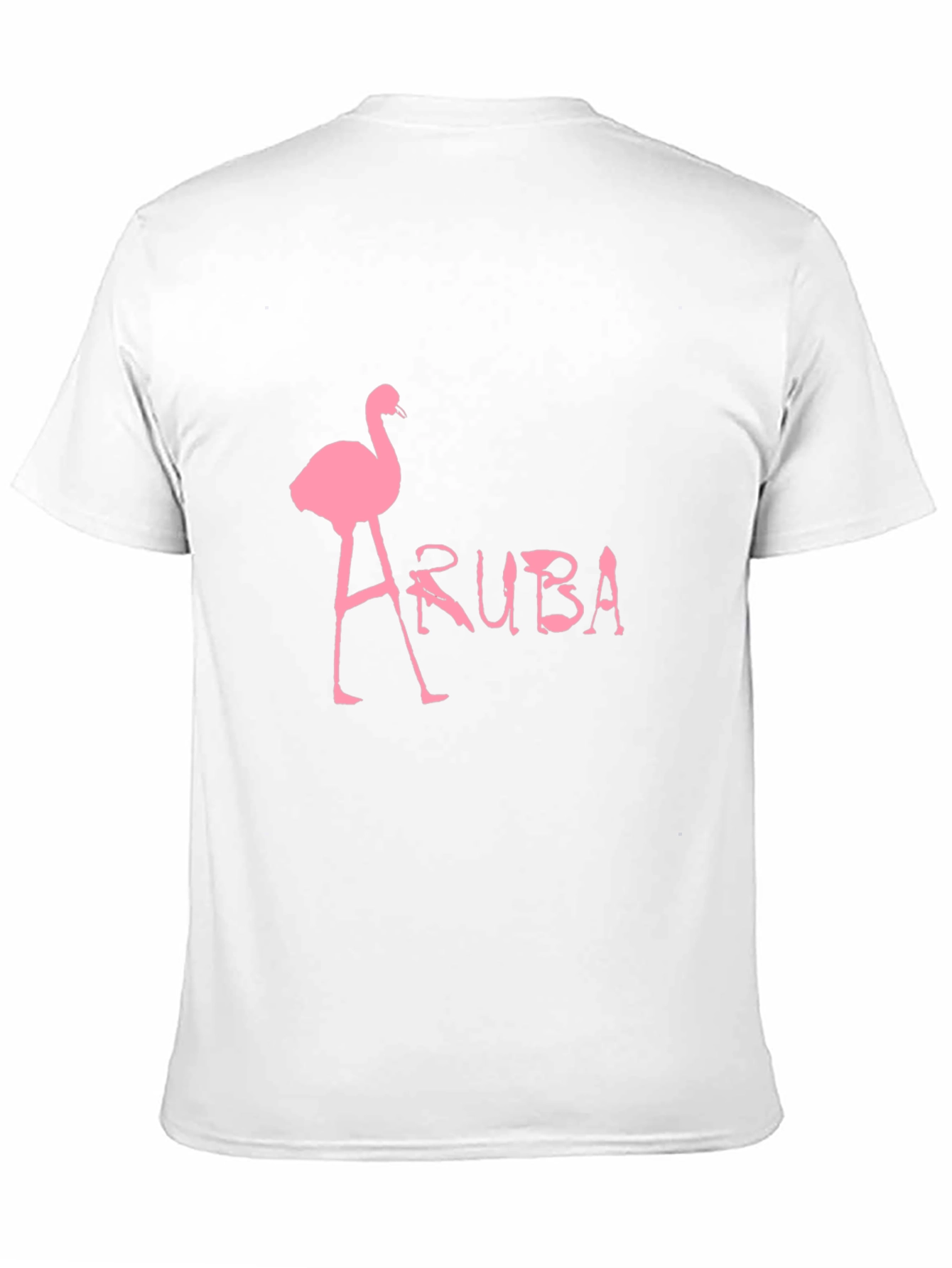 Aruba Flamingo Graphic Tee - Black Cotton T-Shirt