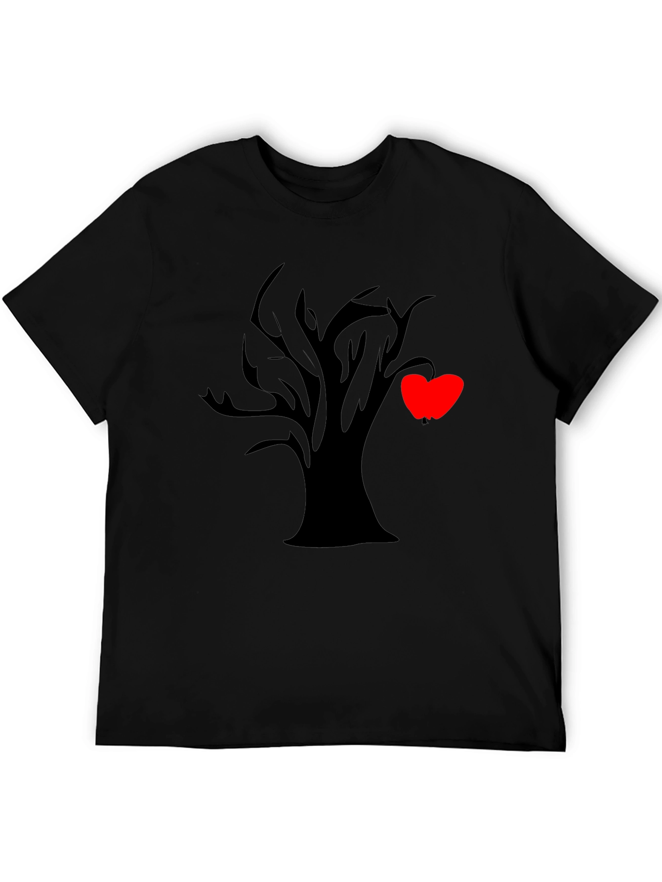 Tree of Hearts Graphic Black Tee - Unique Style