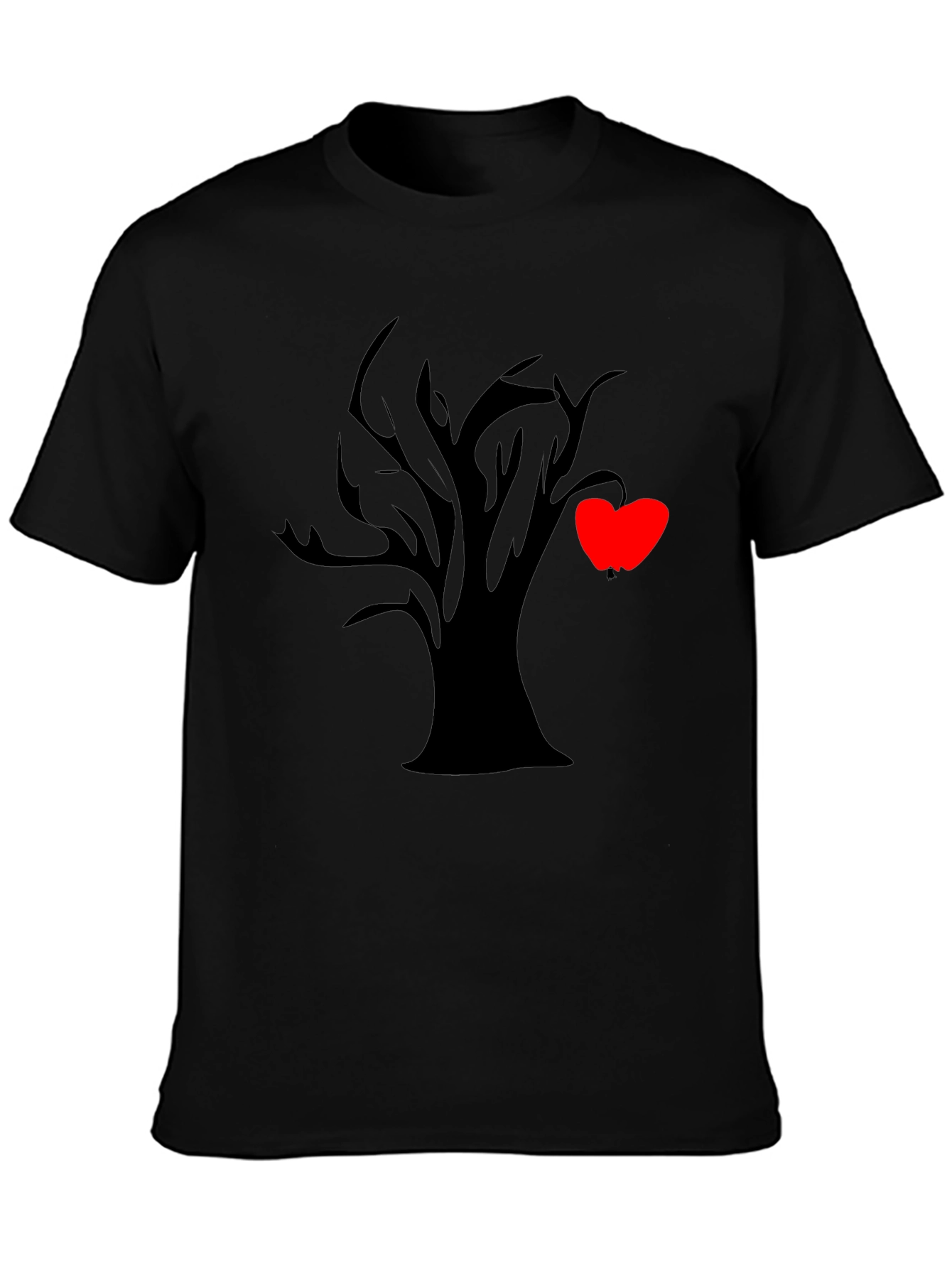Tree of Hearts Graphic Black Tee - Unique Style
