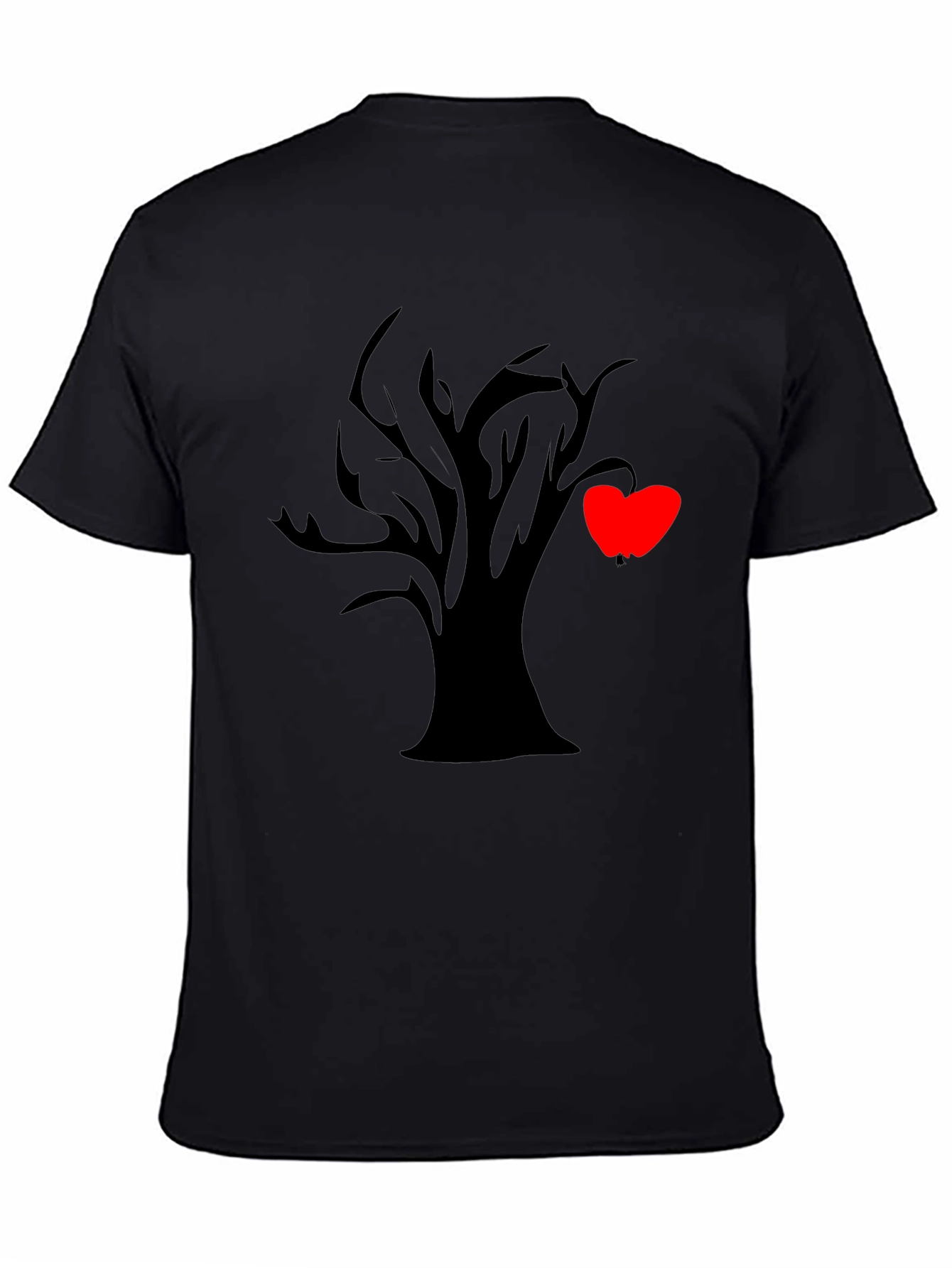 Tree of Hearts Graphic Black Tee - Unique Style