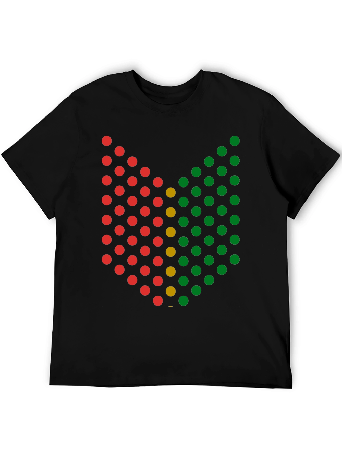 Abstract Dot Pattern Graphic Tee - Black