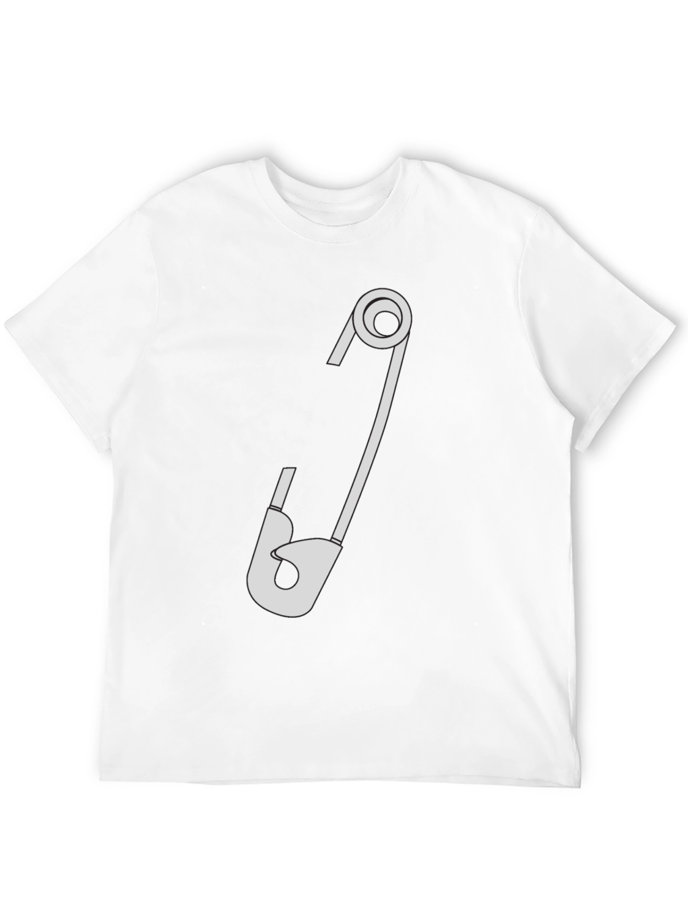 Safety Pin Graphic T-Shirt - Black Cotton Tee