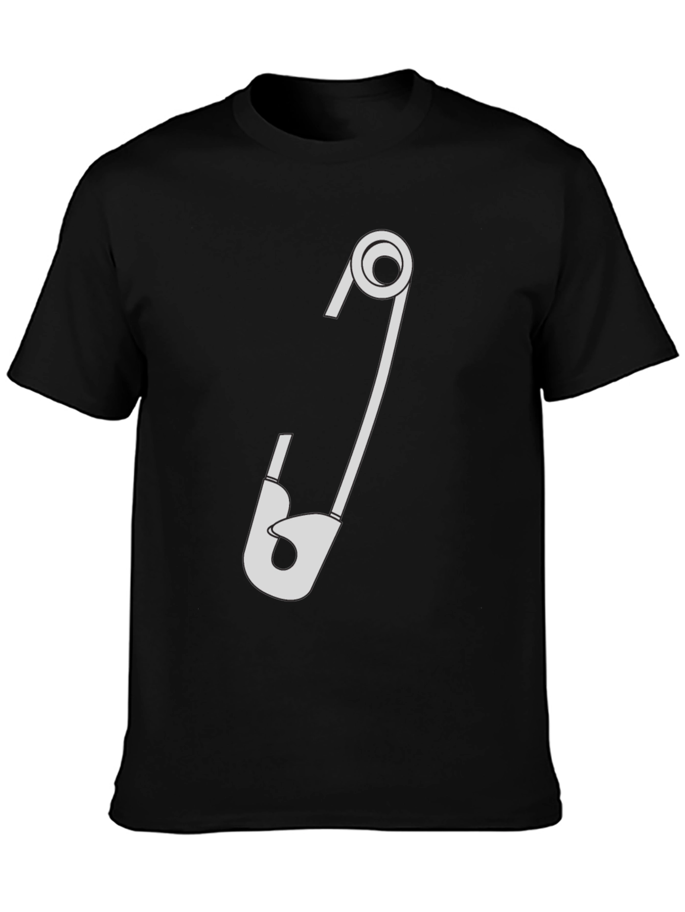 Safety Pin Graphic T-Shirt - Black Cotton Tee
