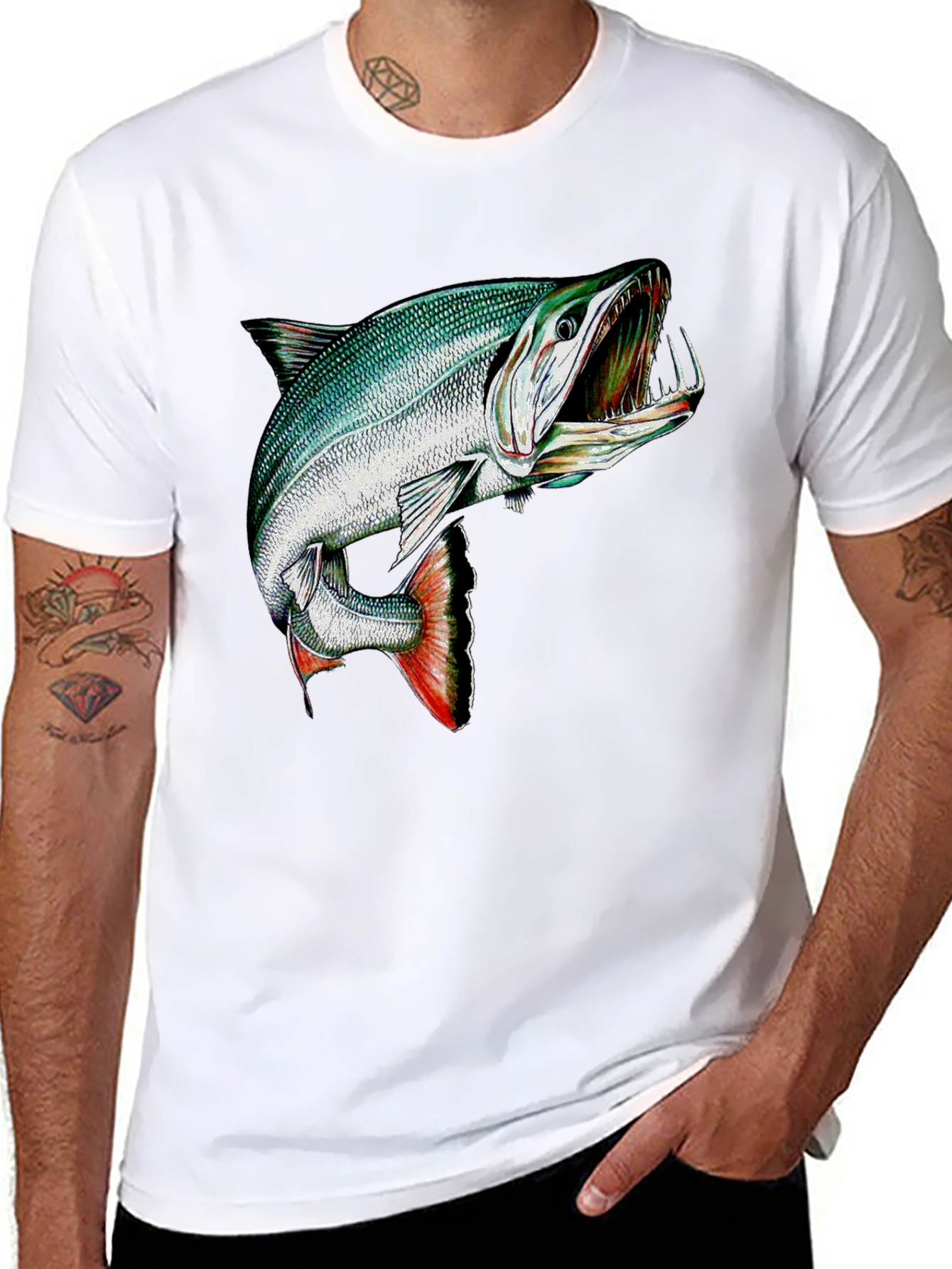 Black T-Shirt with Angler Fish Graphic
