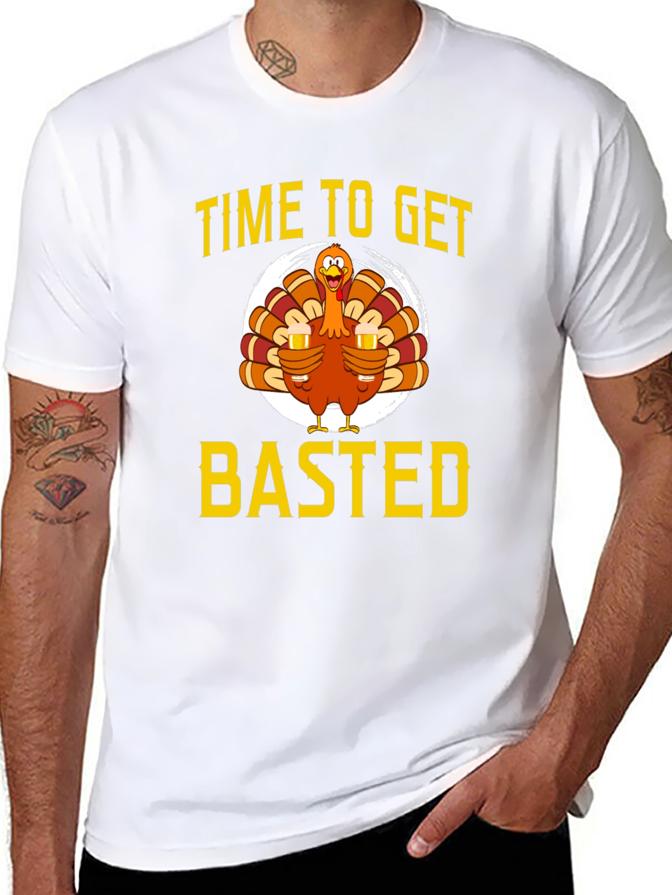 Time To Get Basted Thanksgiving Graphic T-Shirt