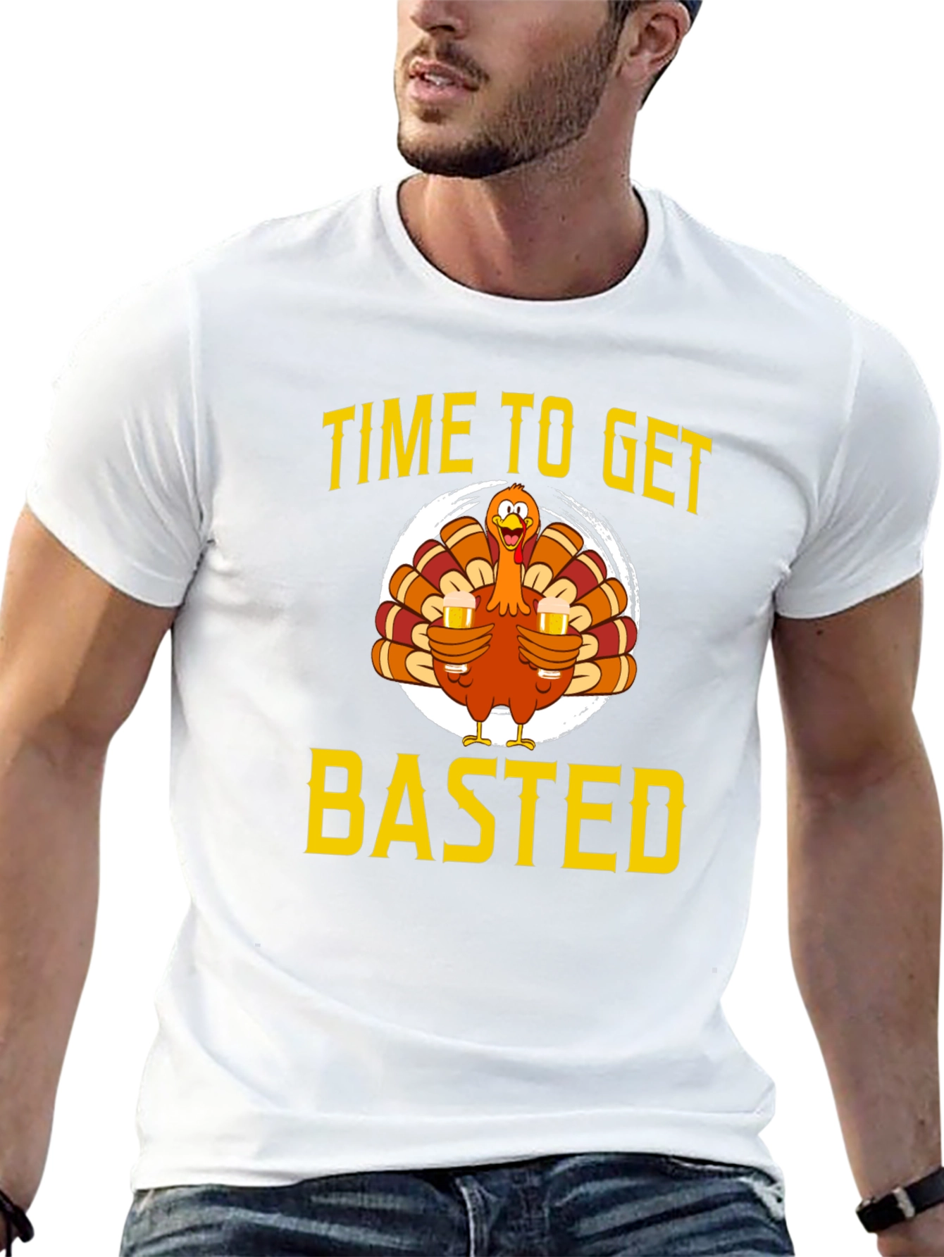 Time To Get Basted Thanksgiving Graphic T-Shirt