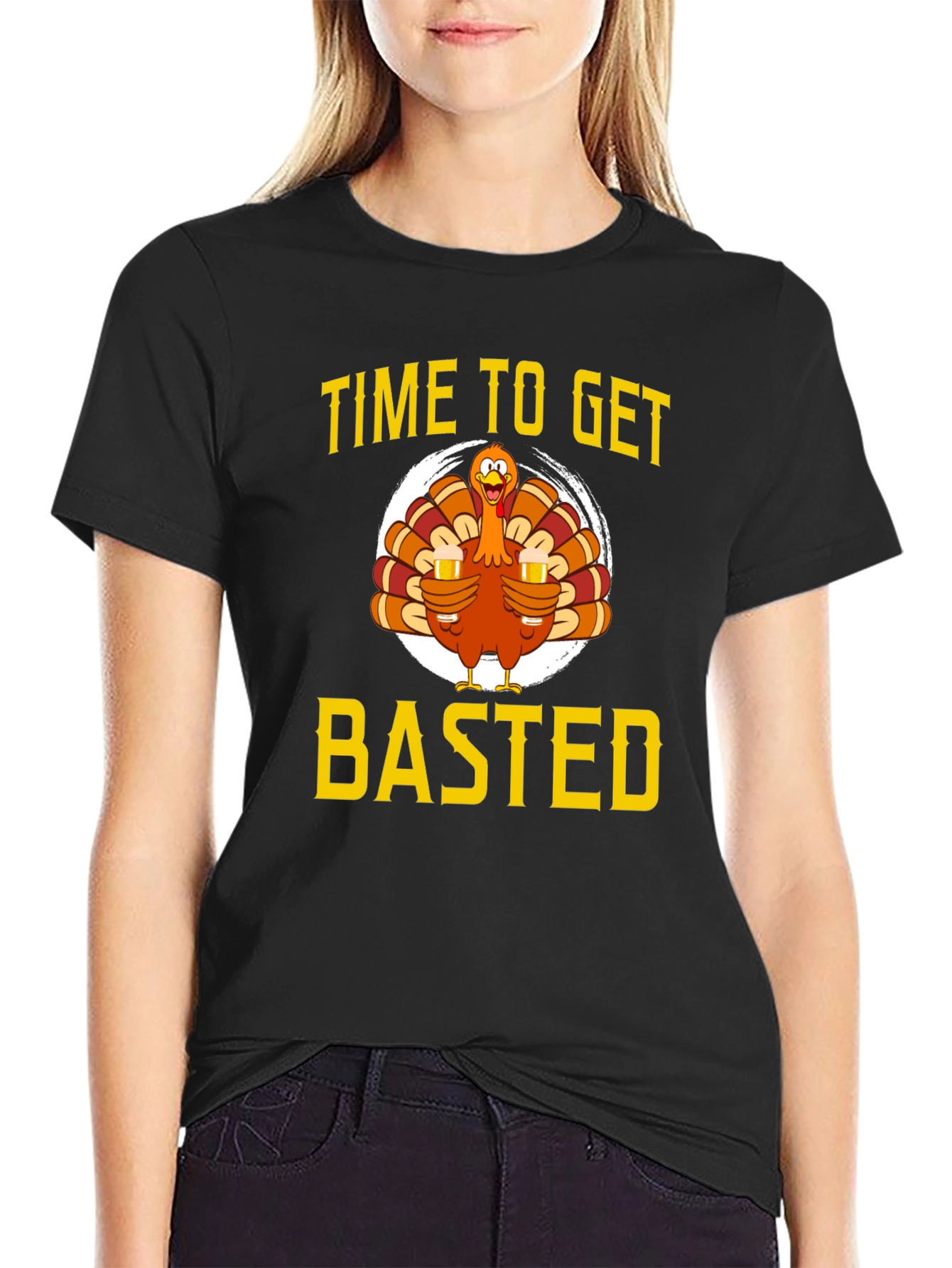 Time To Get Basted Thanksgiving Graphic T-Shirt