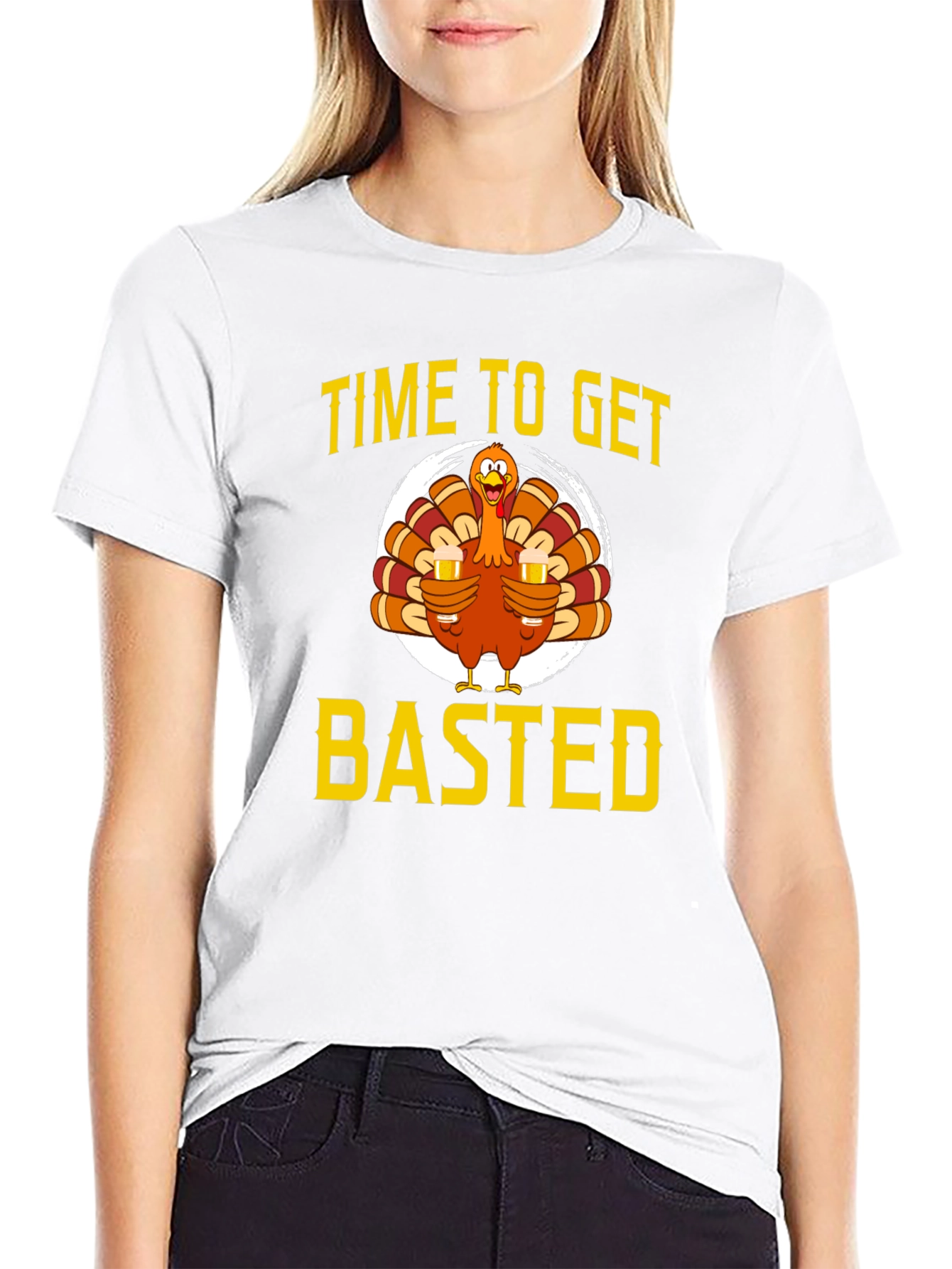 Time To Get Basted Thanksgiving Graphic T-Shirt