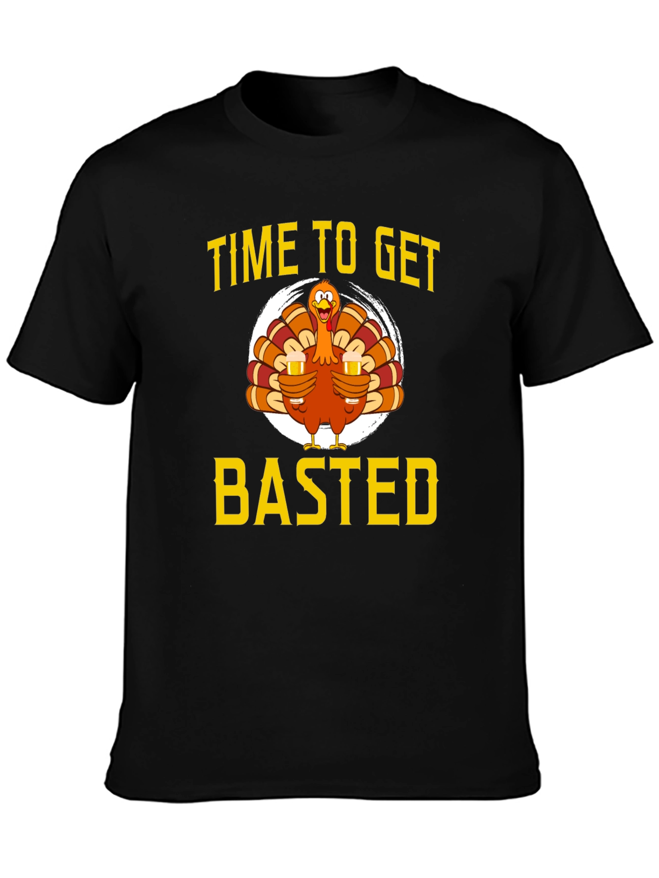 Time To Get Basted Thanksgiving Graphic T-Shirt
