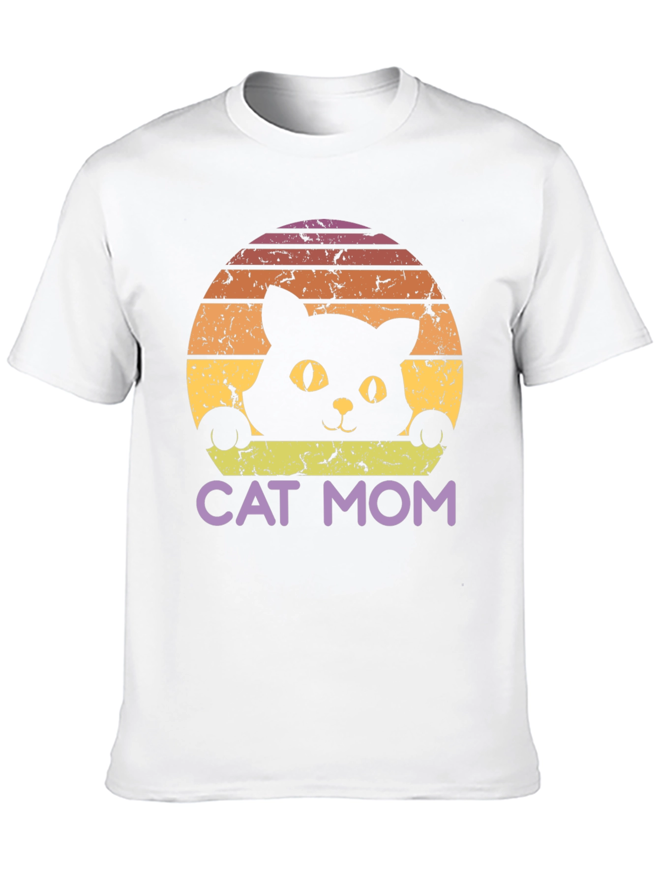 Cat Mom Retro Style Black T-Shirt