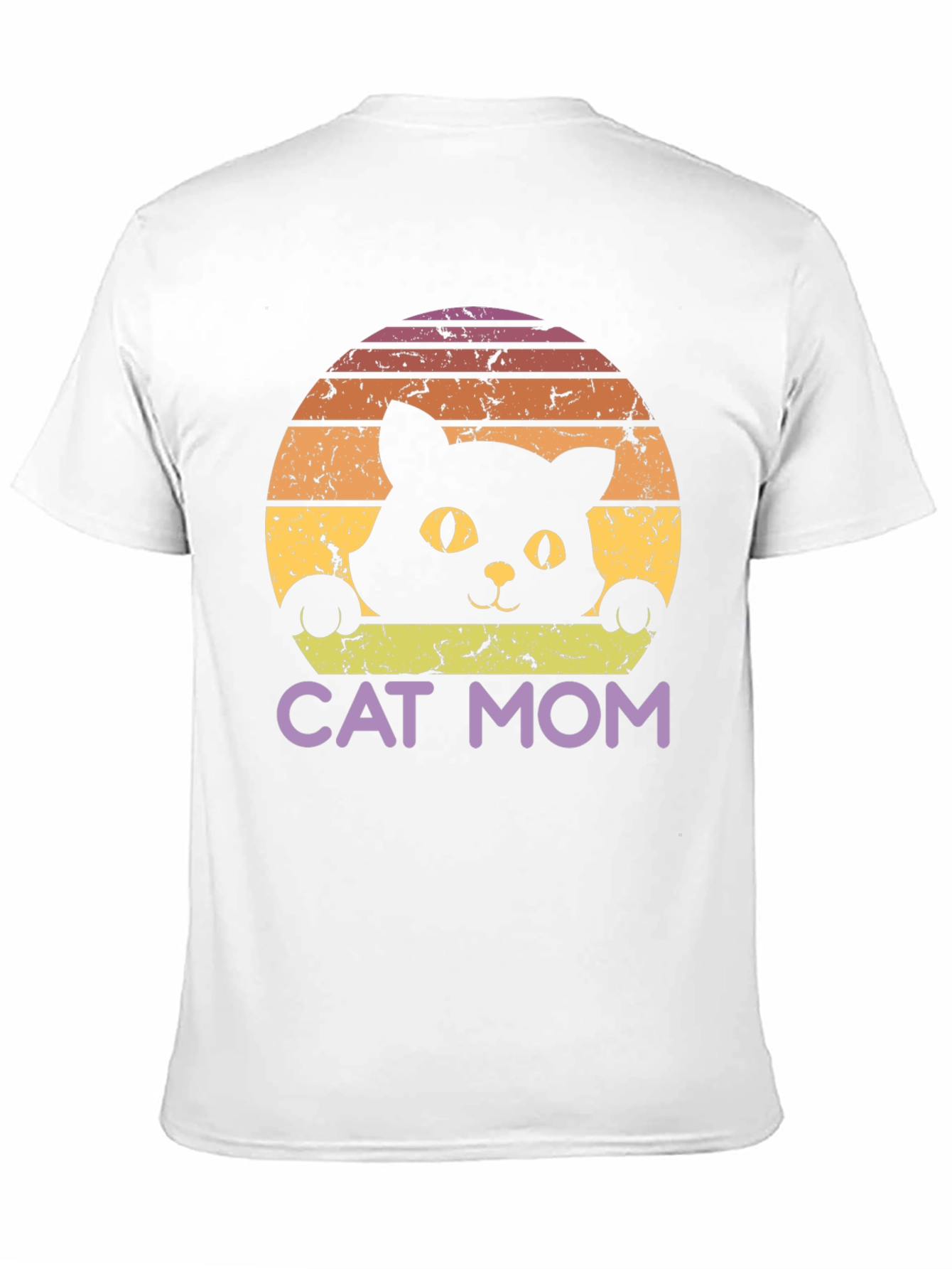 Cat Mom Retro Style Black T-Shirt
