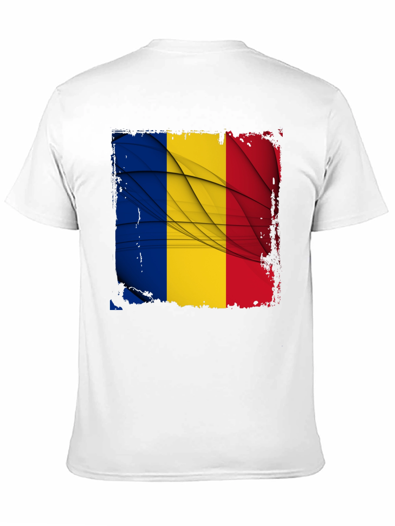 Romania Flag Graphic Tee - Black T-Shirt