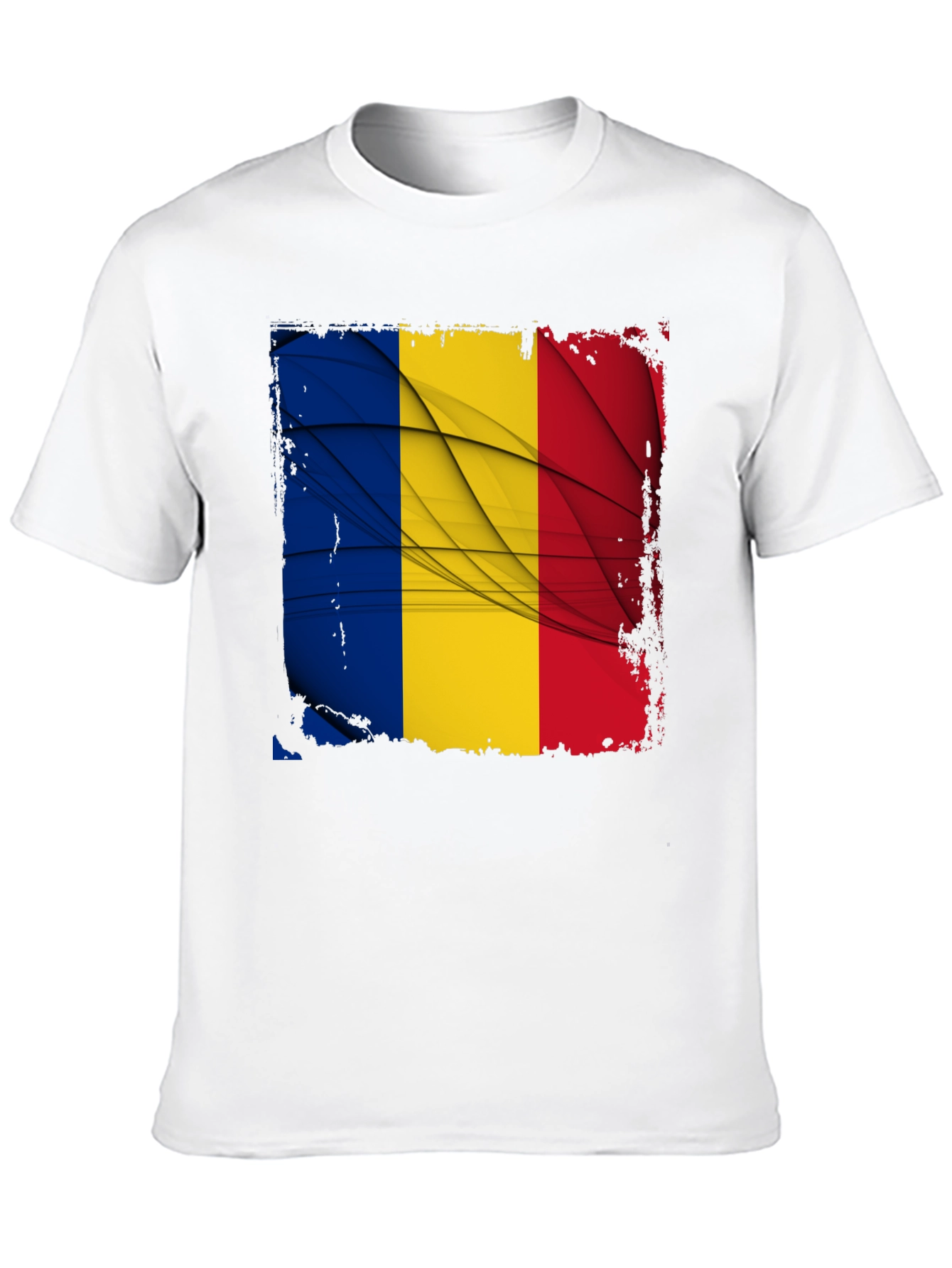 Romania Flag Graphic Tee - Black T-Shirt