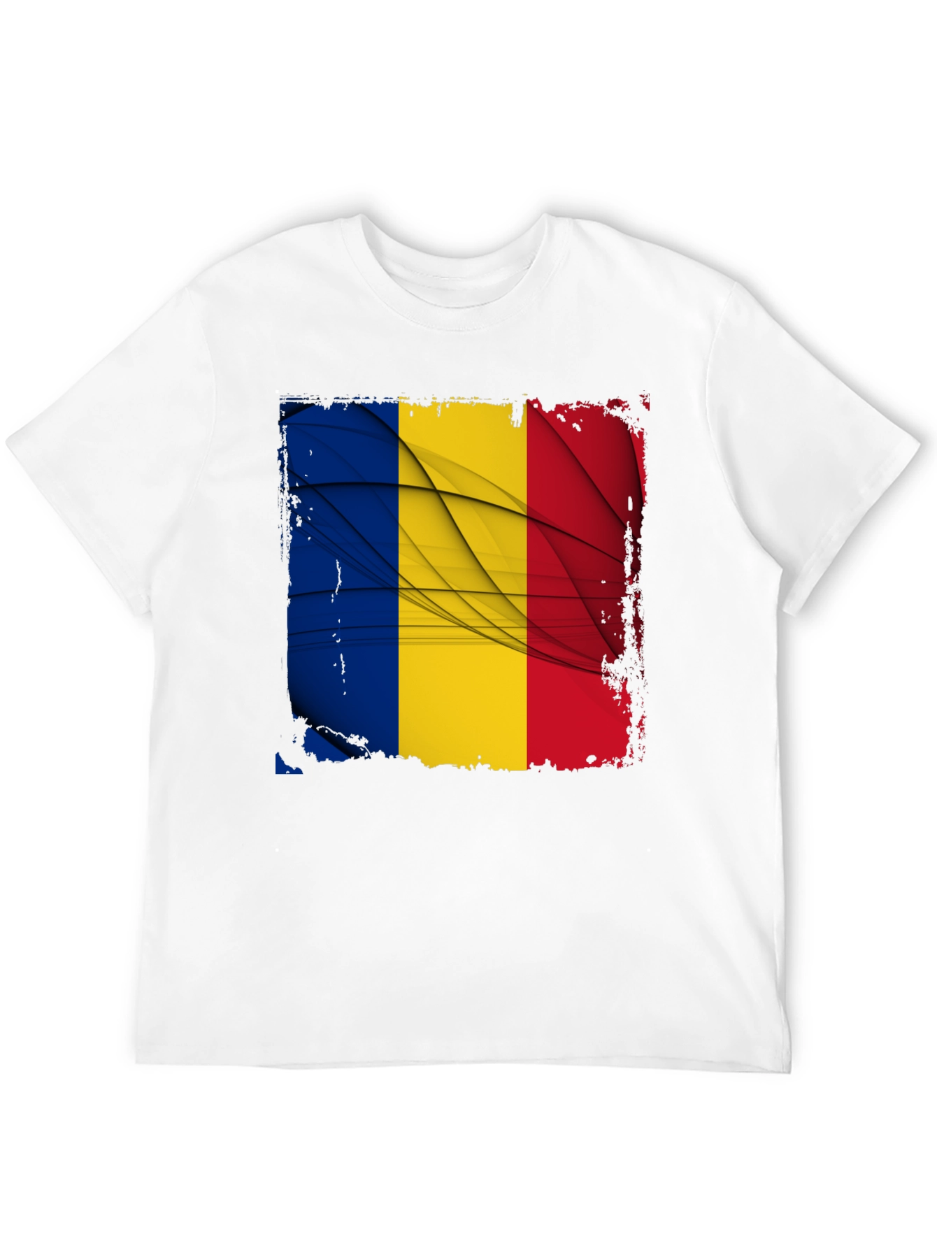 Romania Flag Graphic Tee - Black T-Shirt