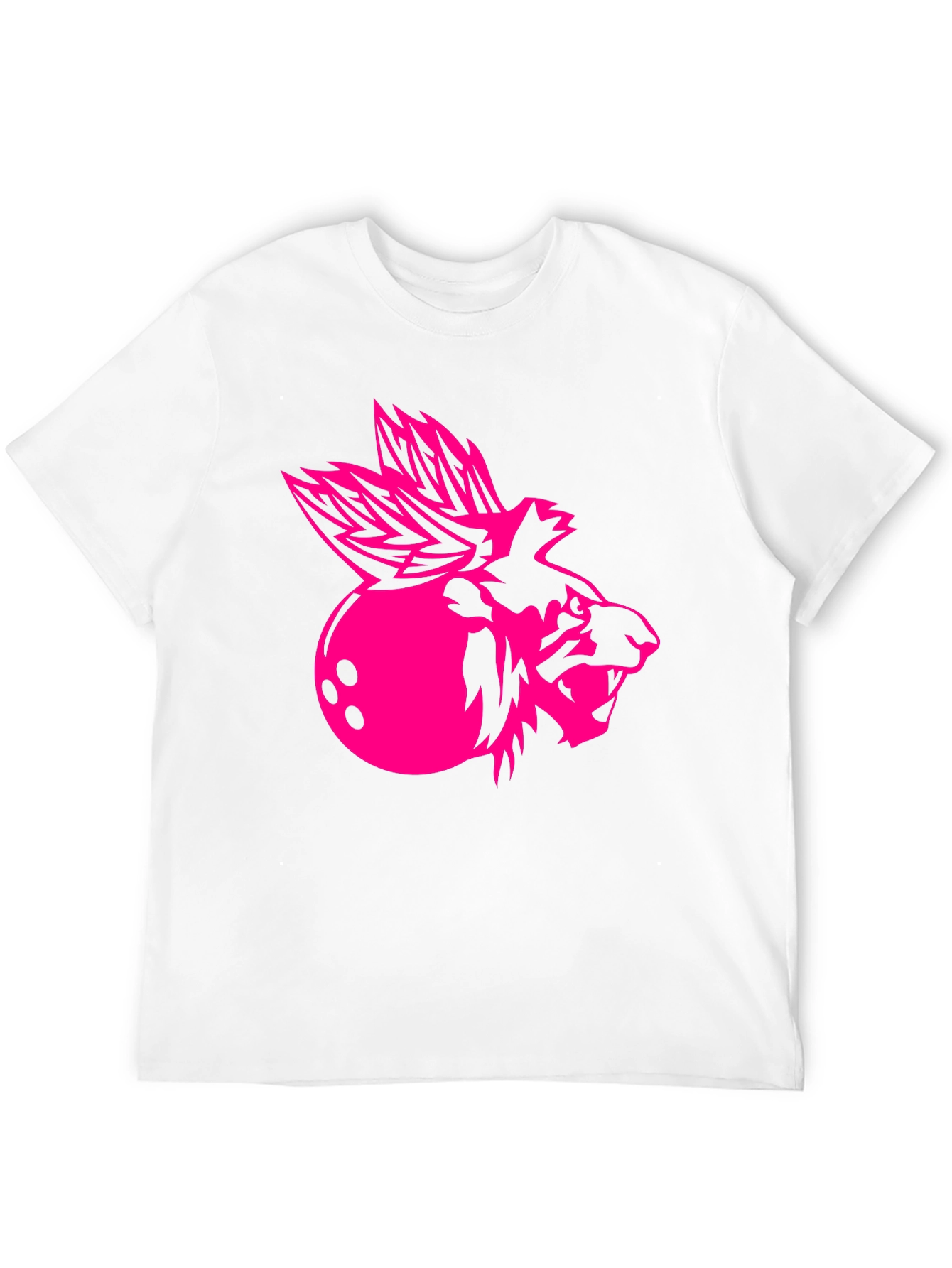 Cool Black Graphic Tee - Pink Bowling Lion