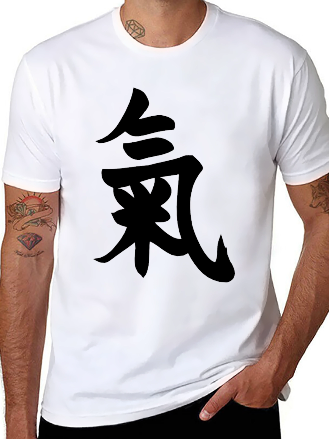 Black T-Shirt with Japanese Symbol