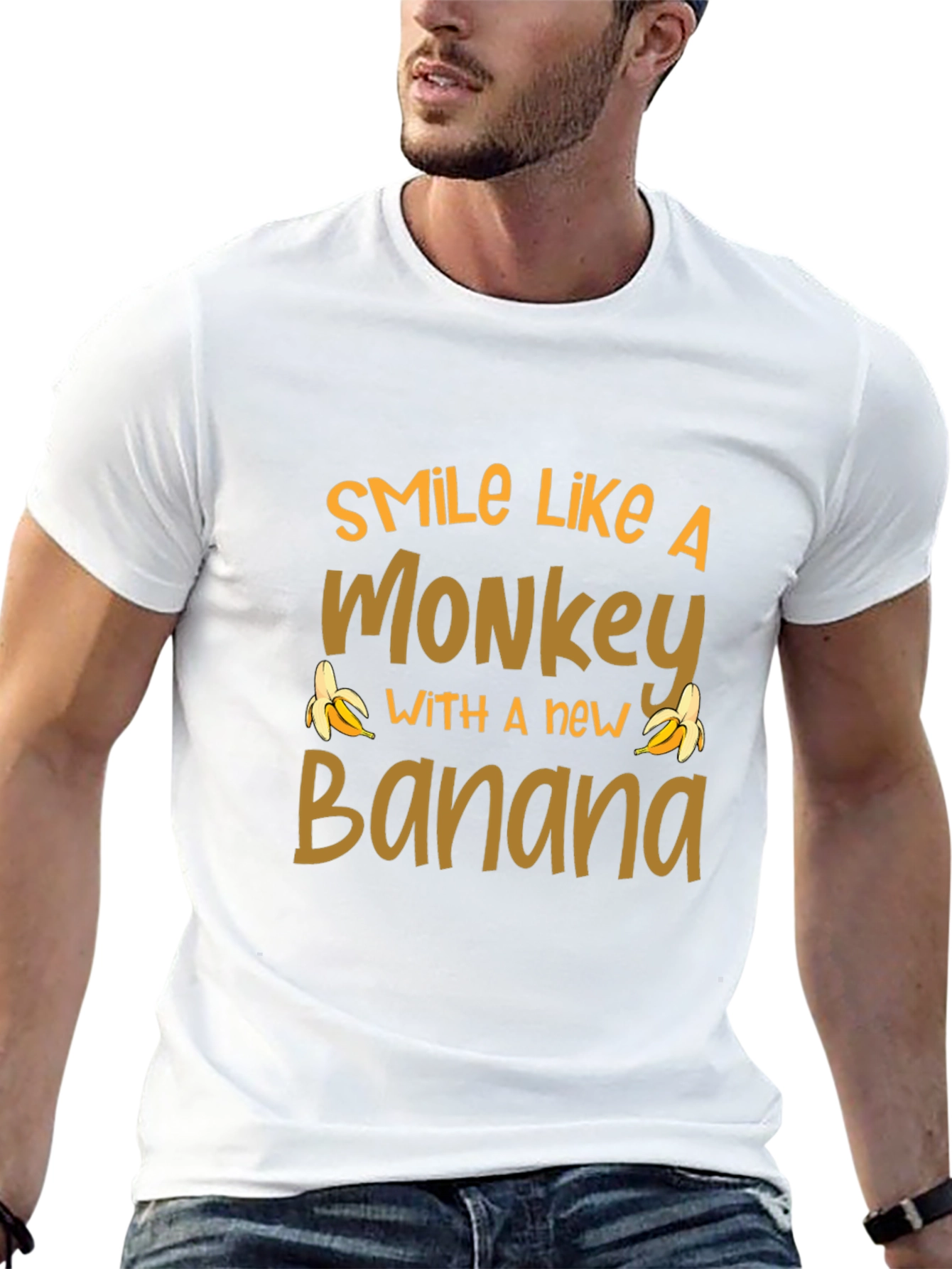 Smile Like A Monkey T-Shirt Novelty Banana Tee