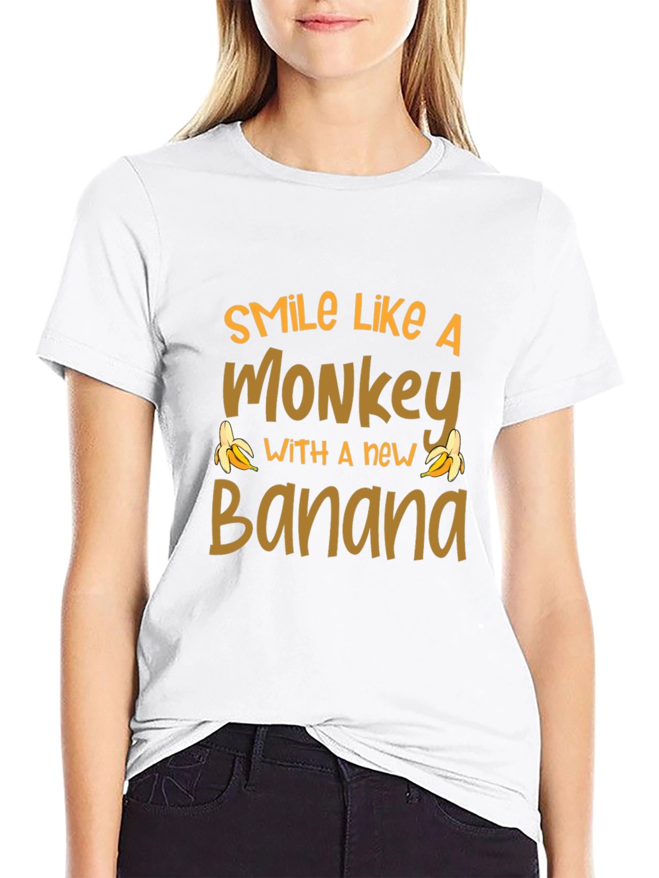 Smile Like A Monkey T-Shirt Novelty Banana Tee