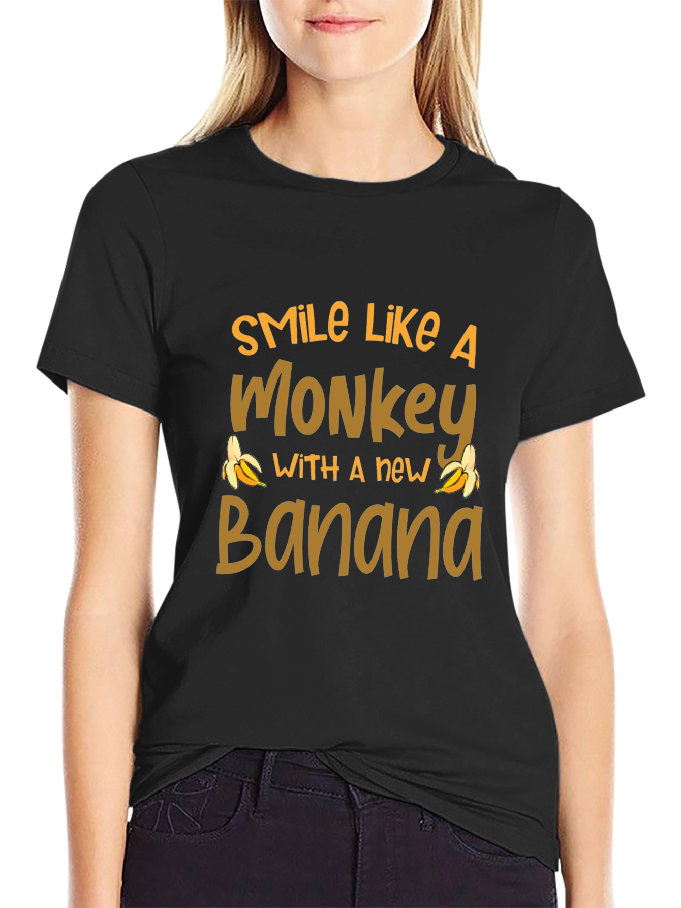 Smile Like A Monkey T-Shirt Novelty Banana Tee