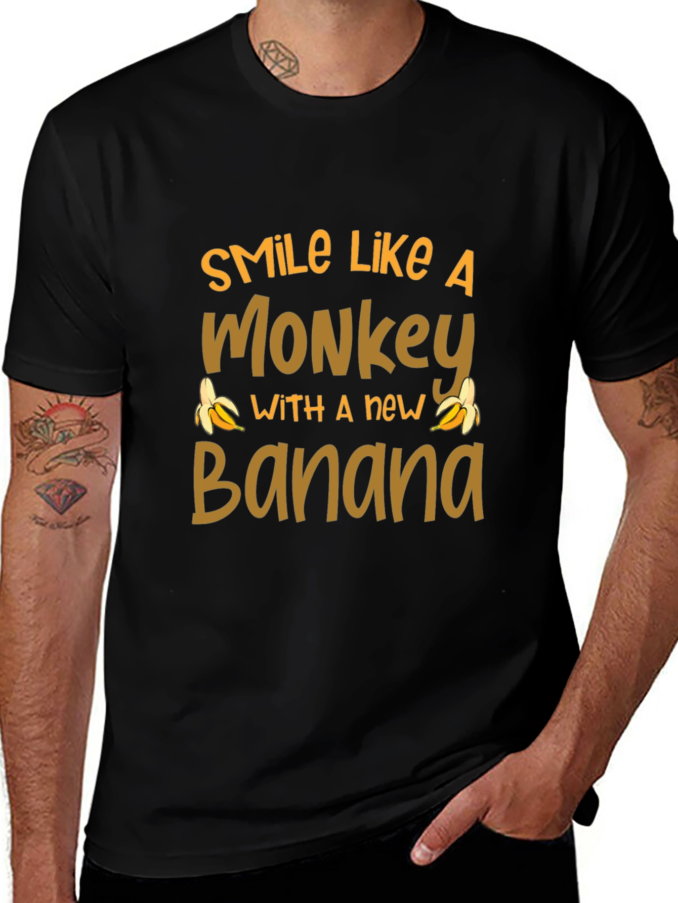 Smile Like A Monkey T-Shirt Novelty Banana Tee