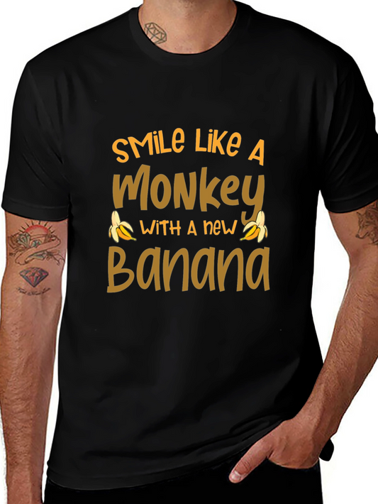 Smile Like A Monkey T-Shirt Novelty Banana Tee