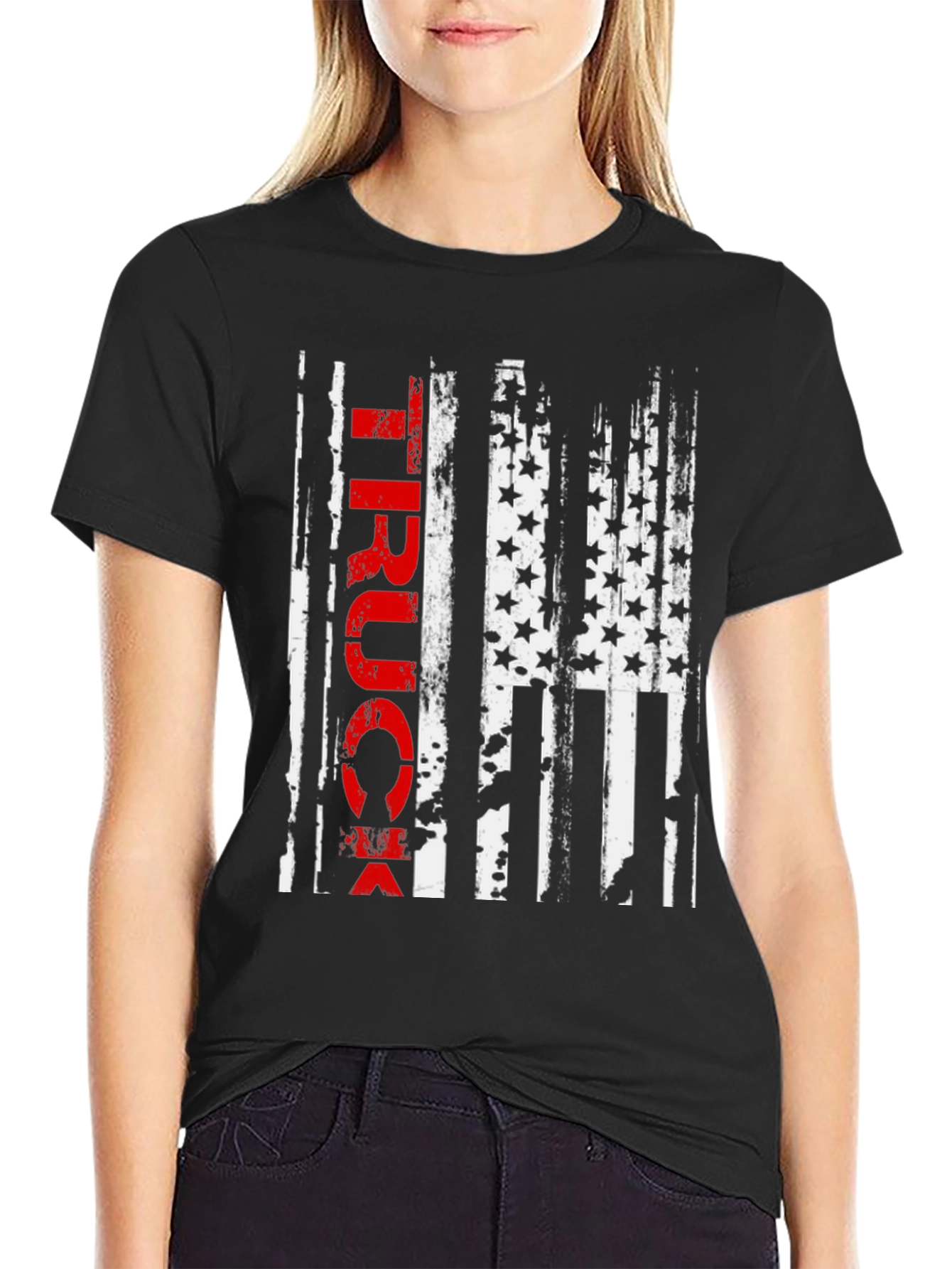 Truck American Flag Graphic Tee - Patriotic Style